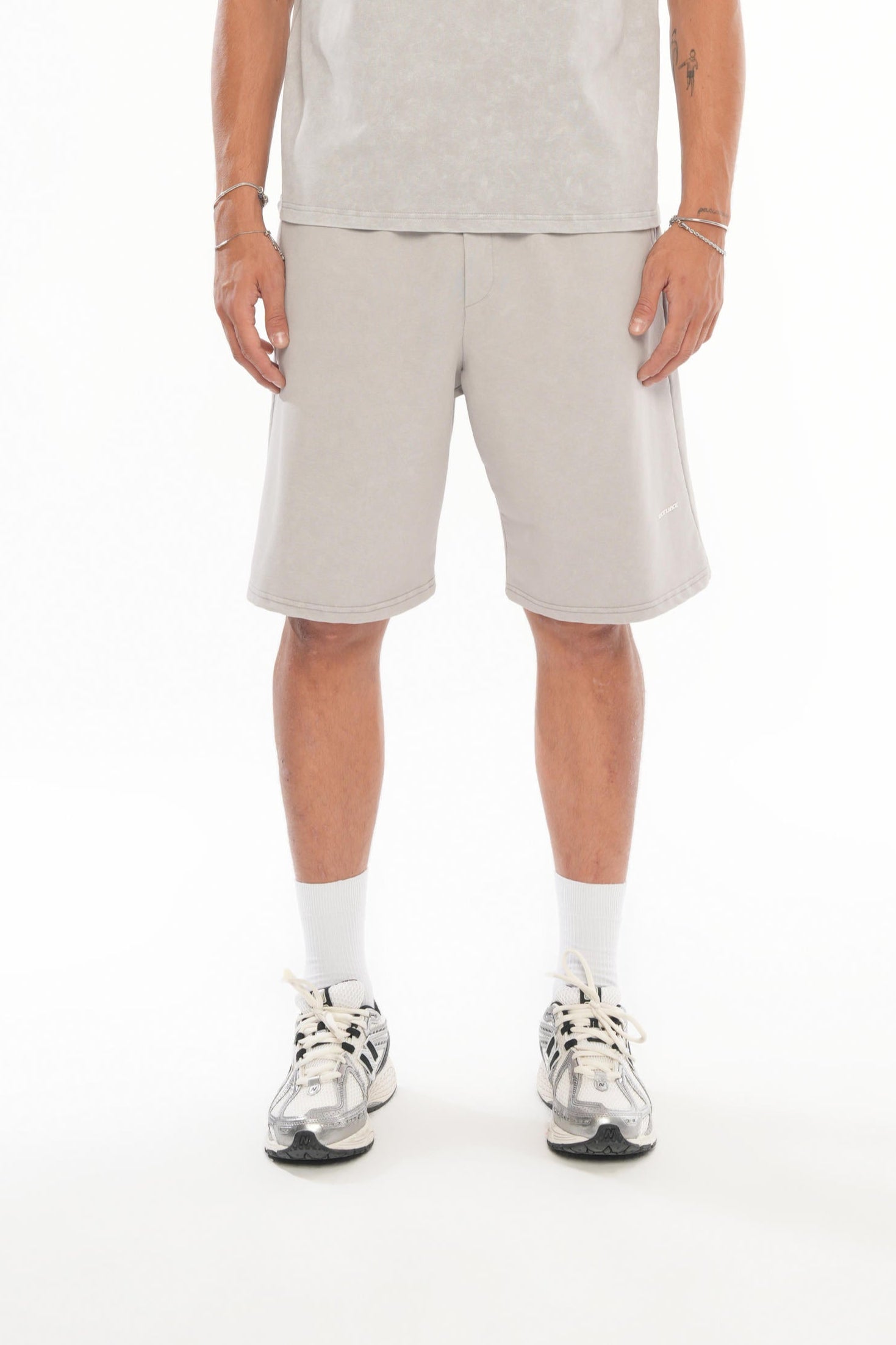 Striped Men's Shorts - Powder