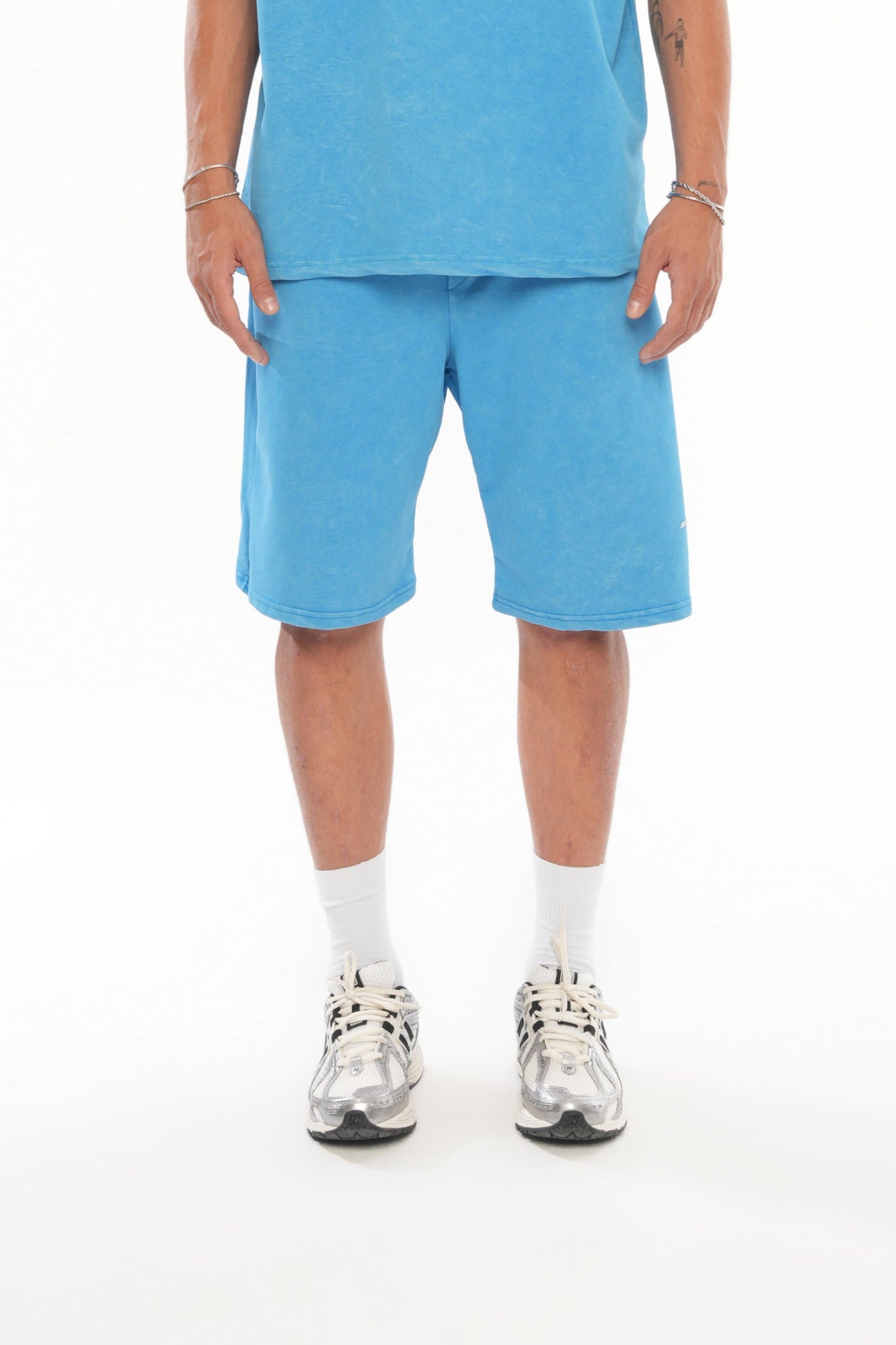 Striped Men's Shorts - Powder