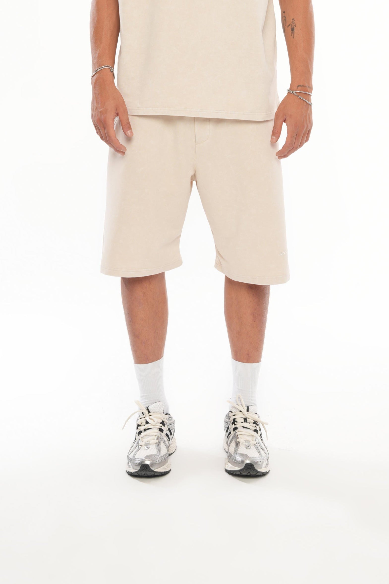 Striped Men's Shorts - Powder