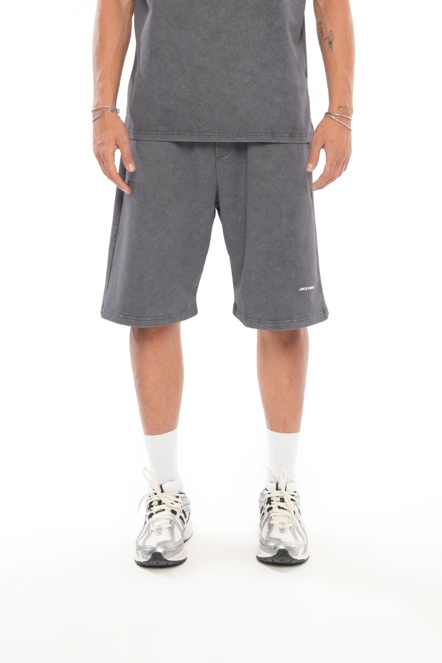 Striped Men's Shorts - Powder