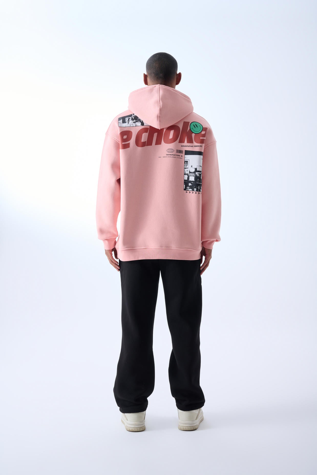 Echoke Hooded Oversize Sweatshirt - Salmon