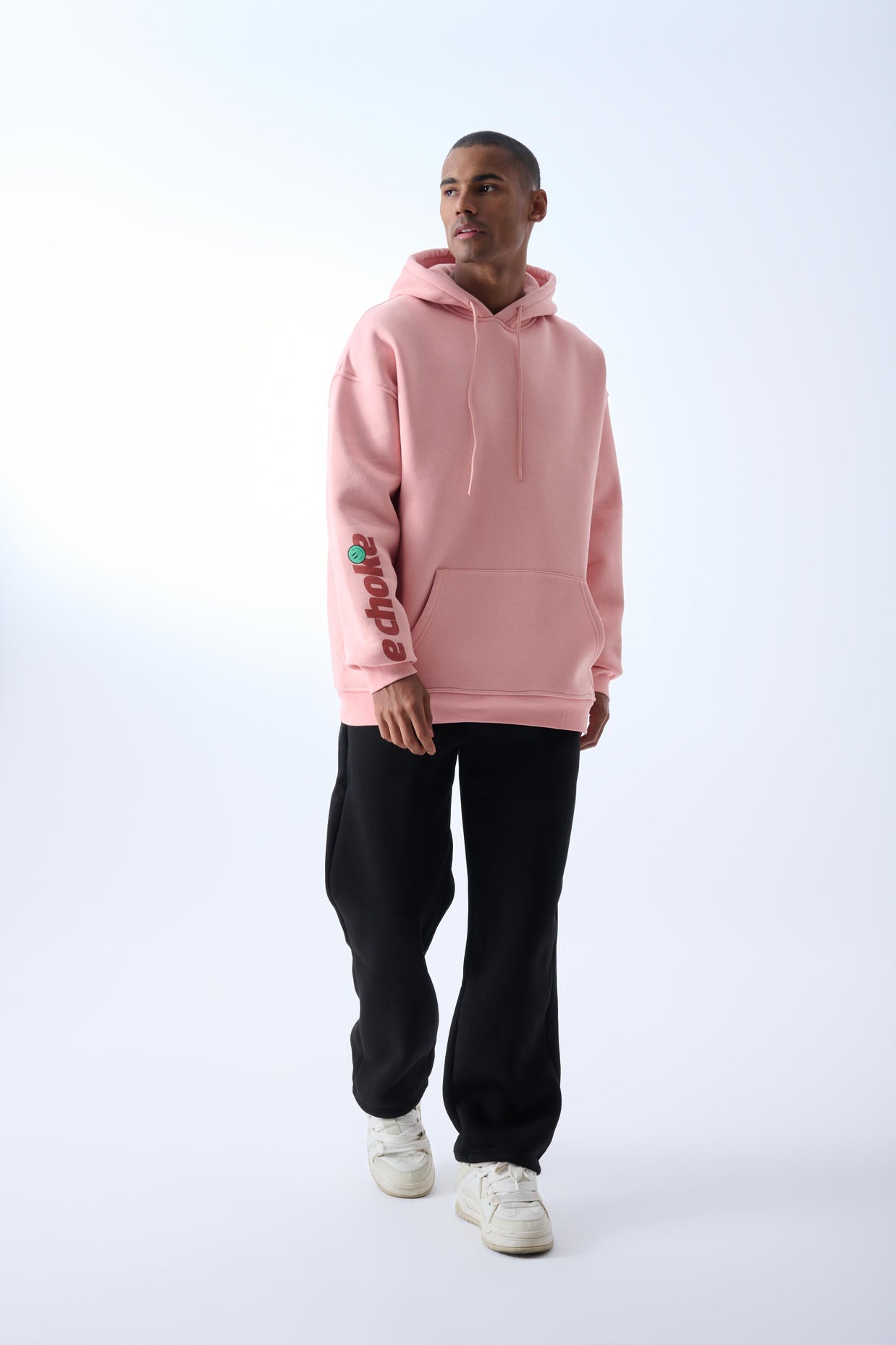 Echoke Hooded Oversize Sweatshirt - Salmon