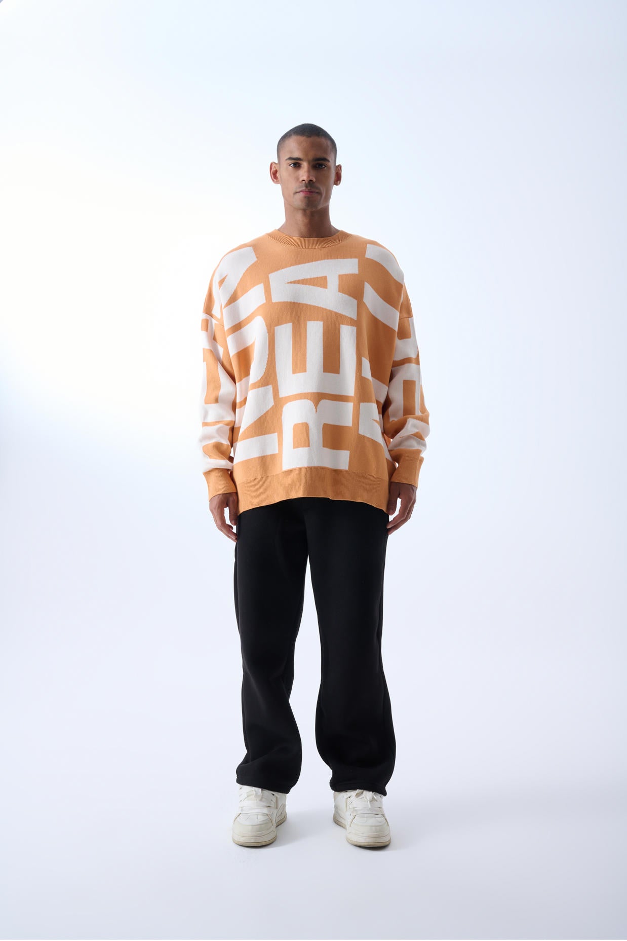 Baskılı Triko - Oranj