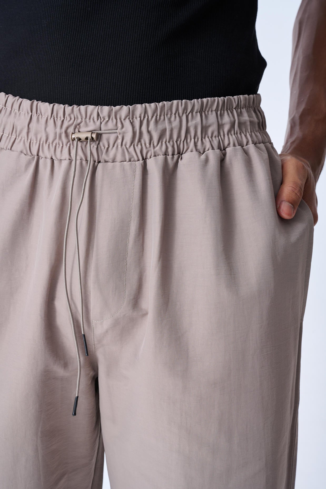 Paraşüt Kumaş Jogger Pantolon - Vizon