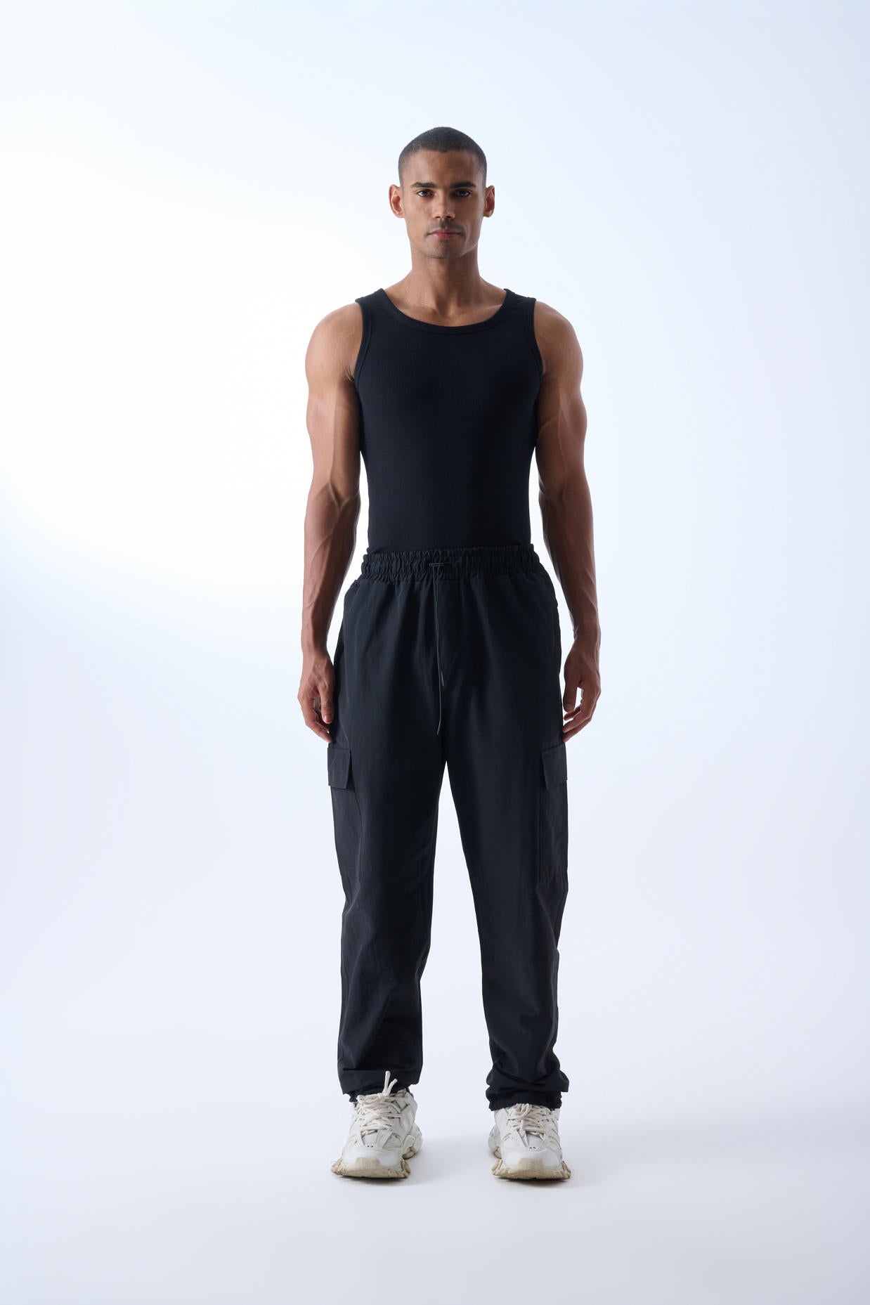 Paraşüt Kumaş Jogger Pantolon - Siyah