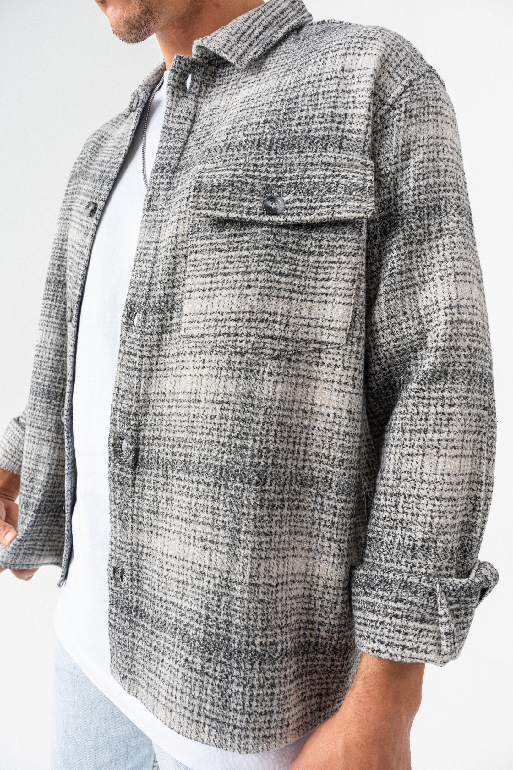 Kırçıllı Oduncu Gömlek Ceket - Gri