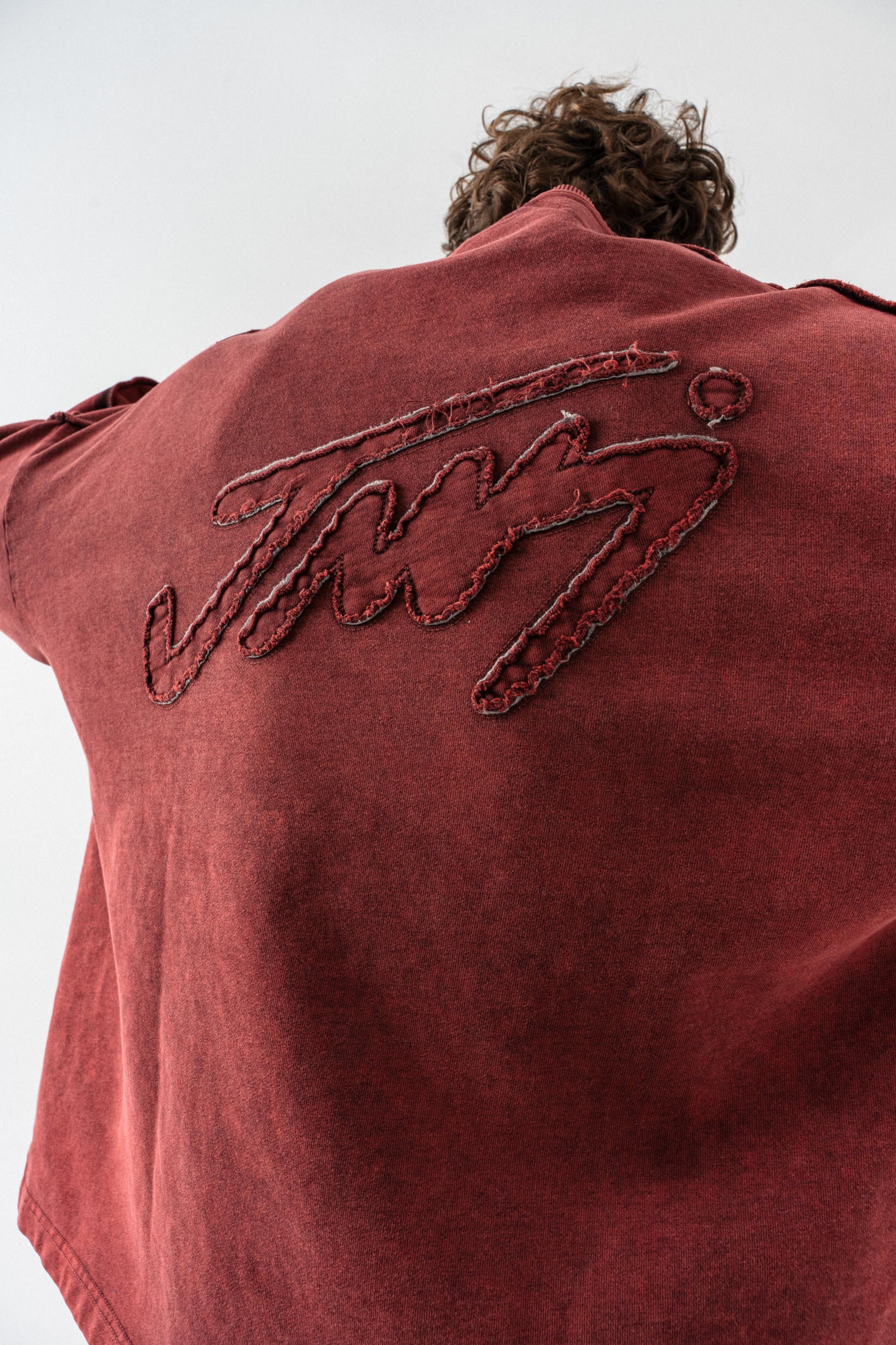 JNVJ Yıkamalı Oversize Sweatshirt - Bordo