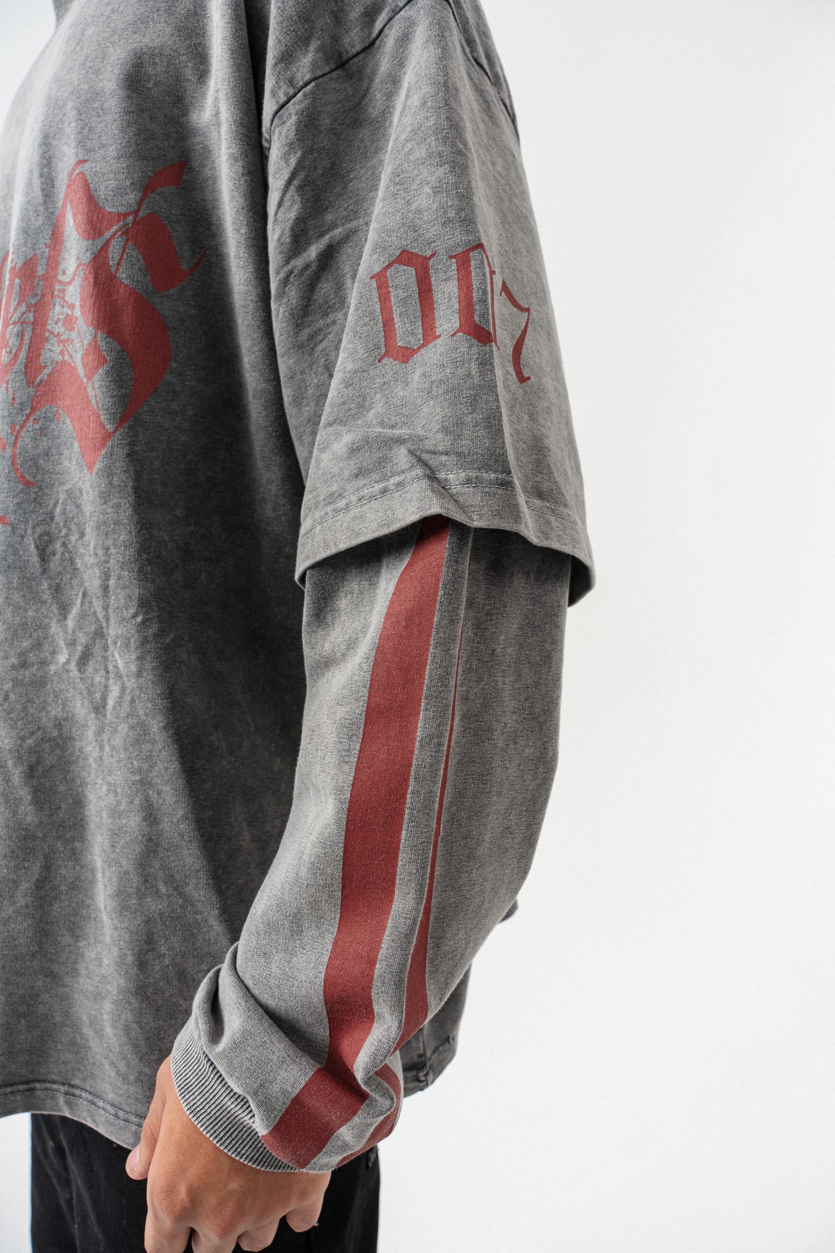 Kol Detaylı Yıkamalı Oversize Sweatshirt - Antrasit