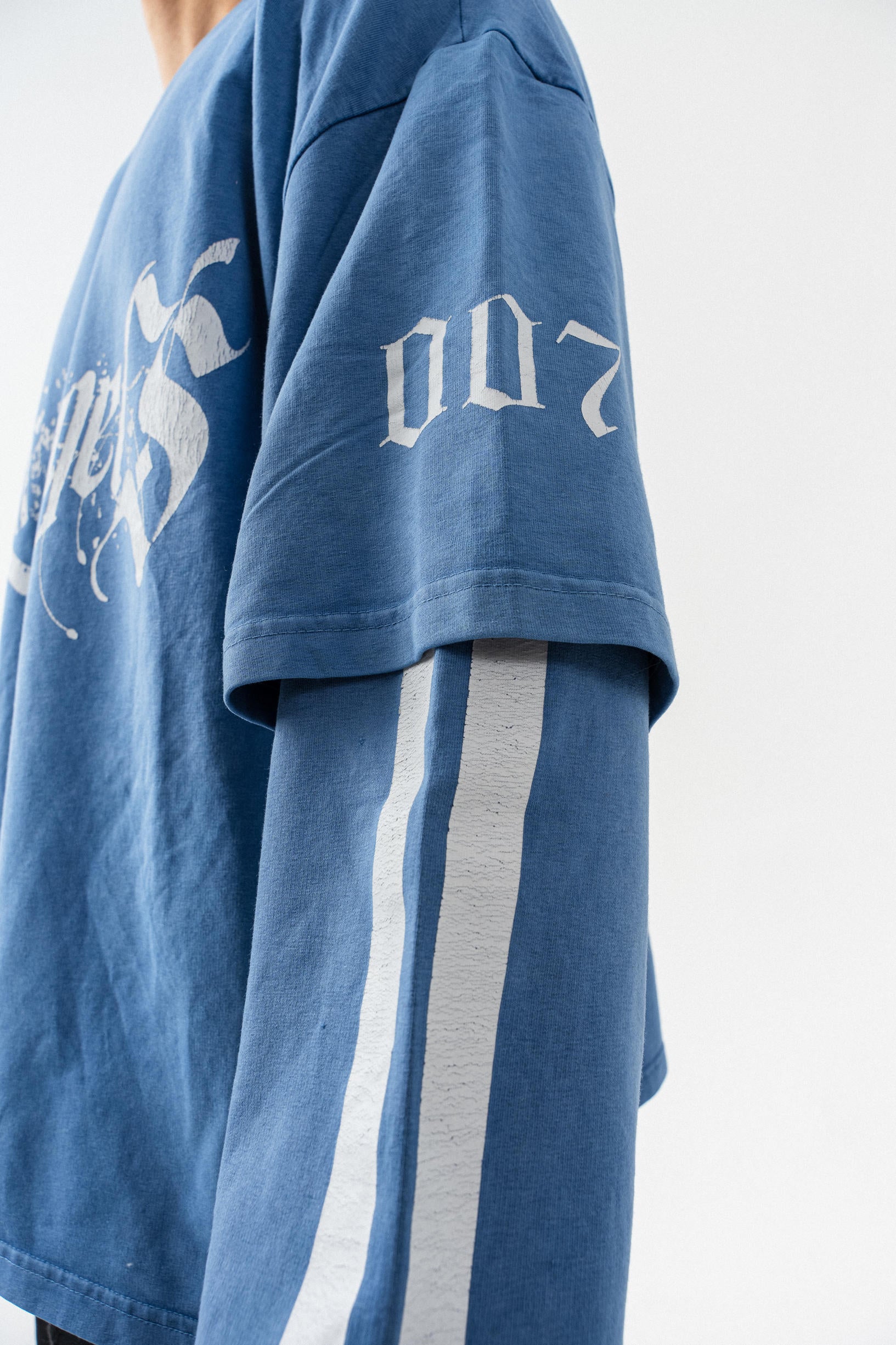 Kol Detaylı Yıkamalı Oversize Sweatshirt - İndigo