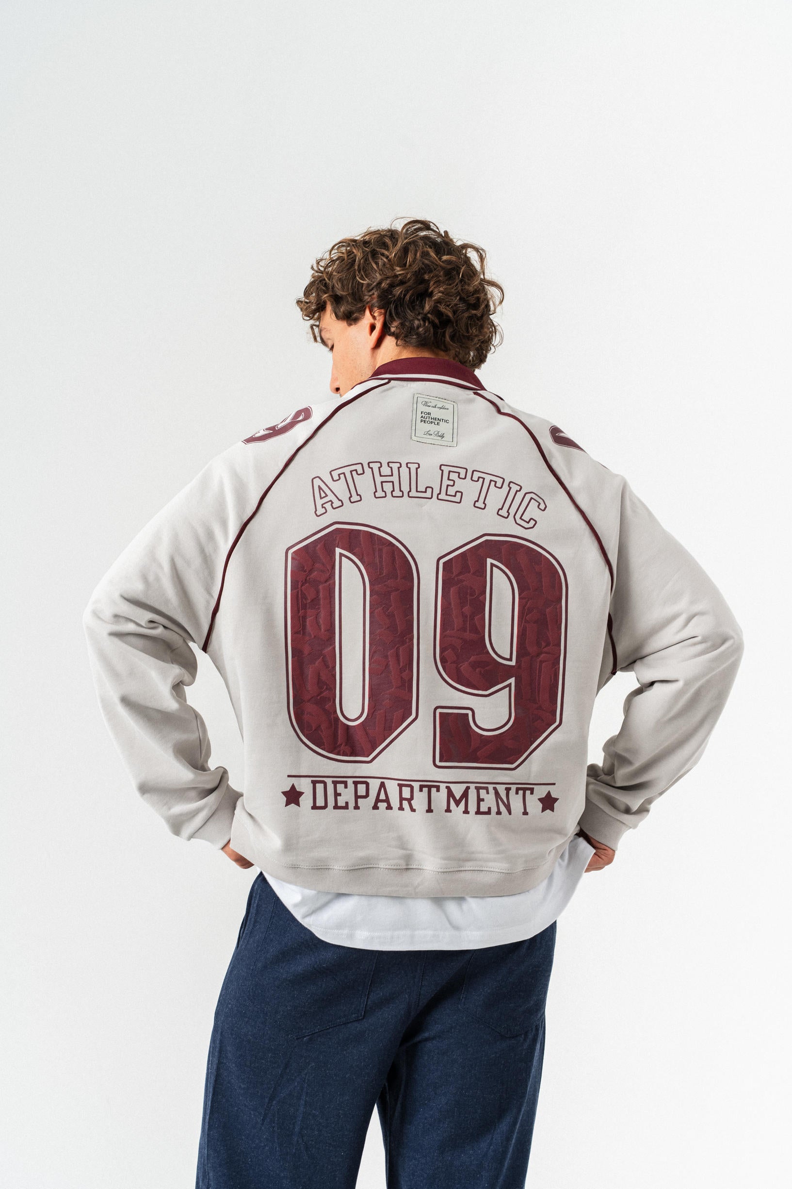 09 Polo Yaka Oversize Sweatshirt - Gri