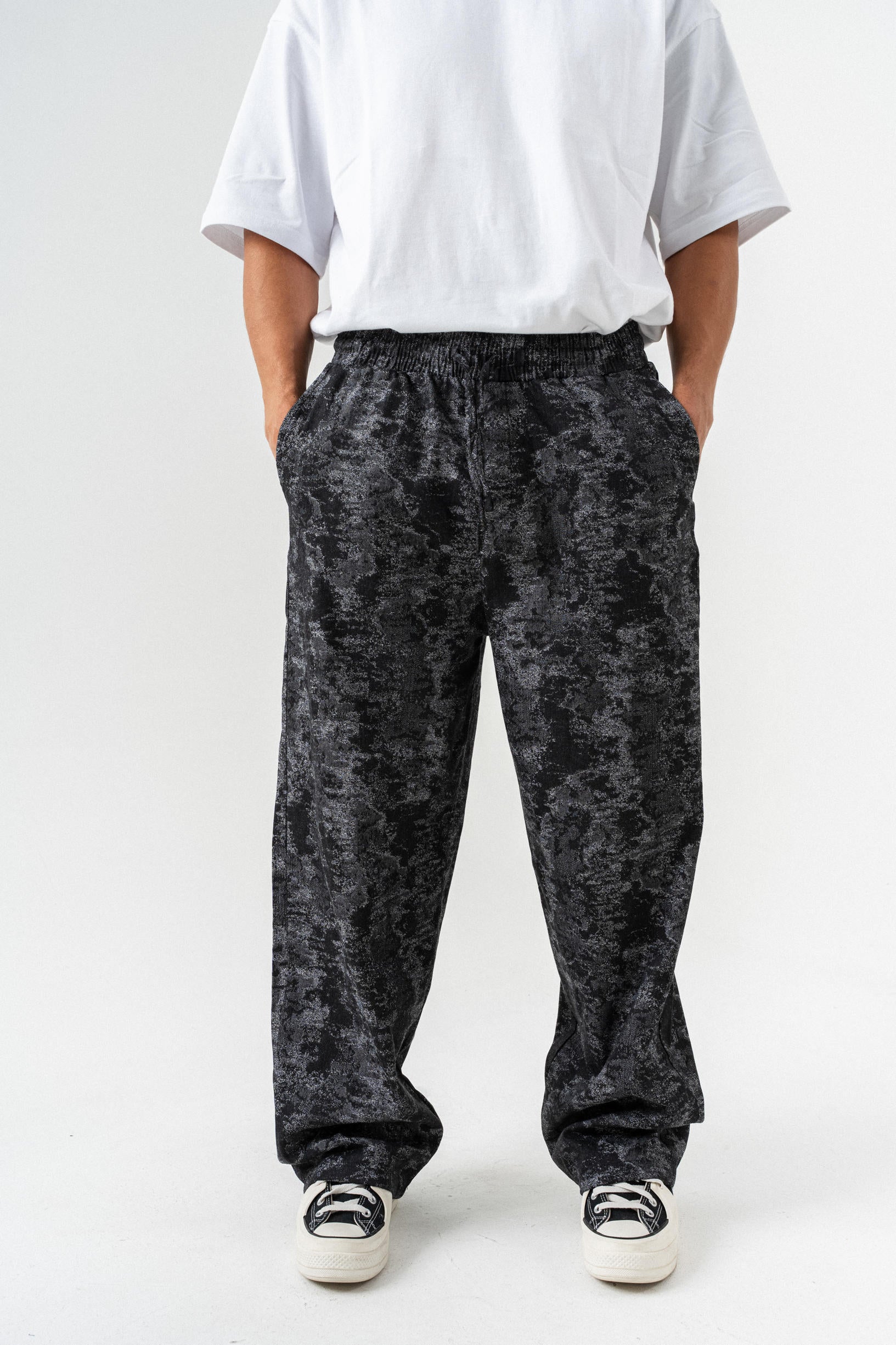 Jakar Kumaş Baggy Pantolon - Siyah