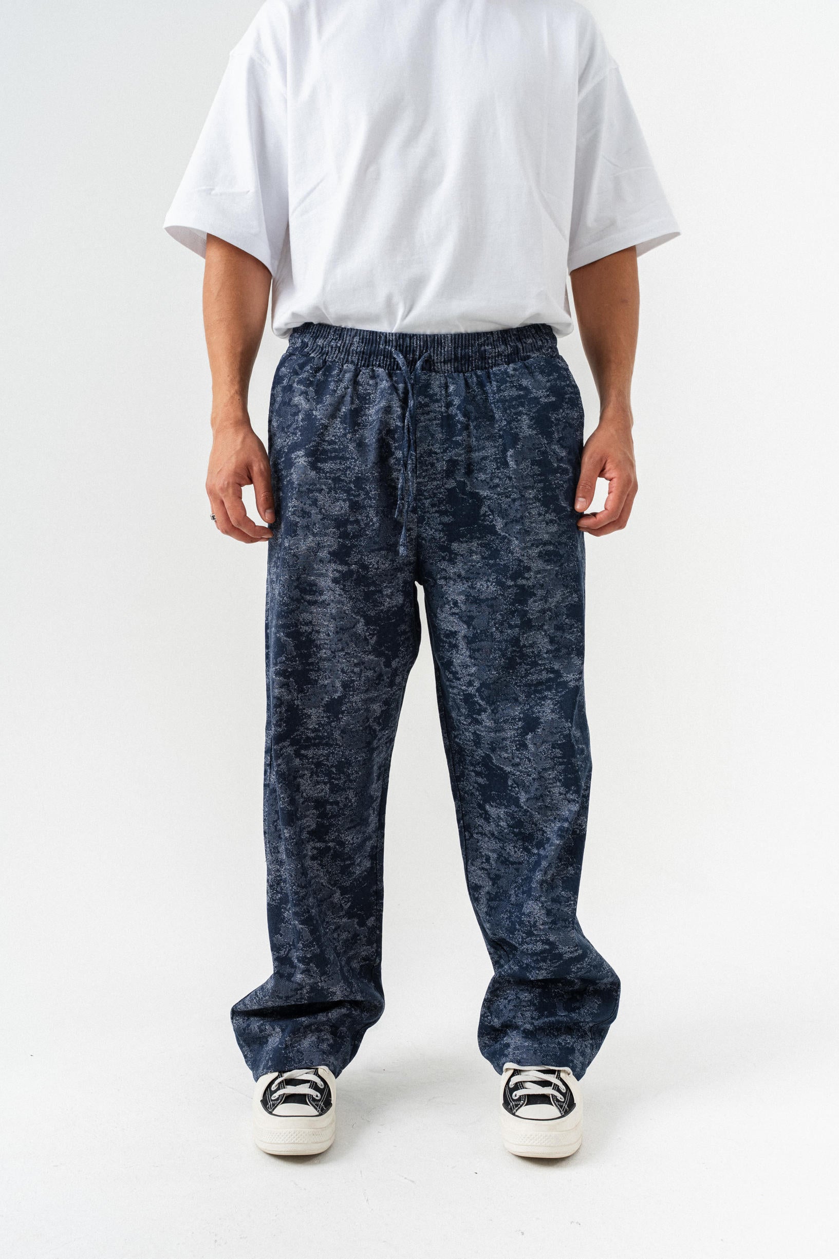 Jakar Kumaş Baggy Pantolon - Lacivert