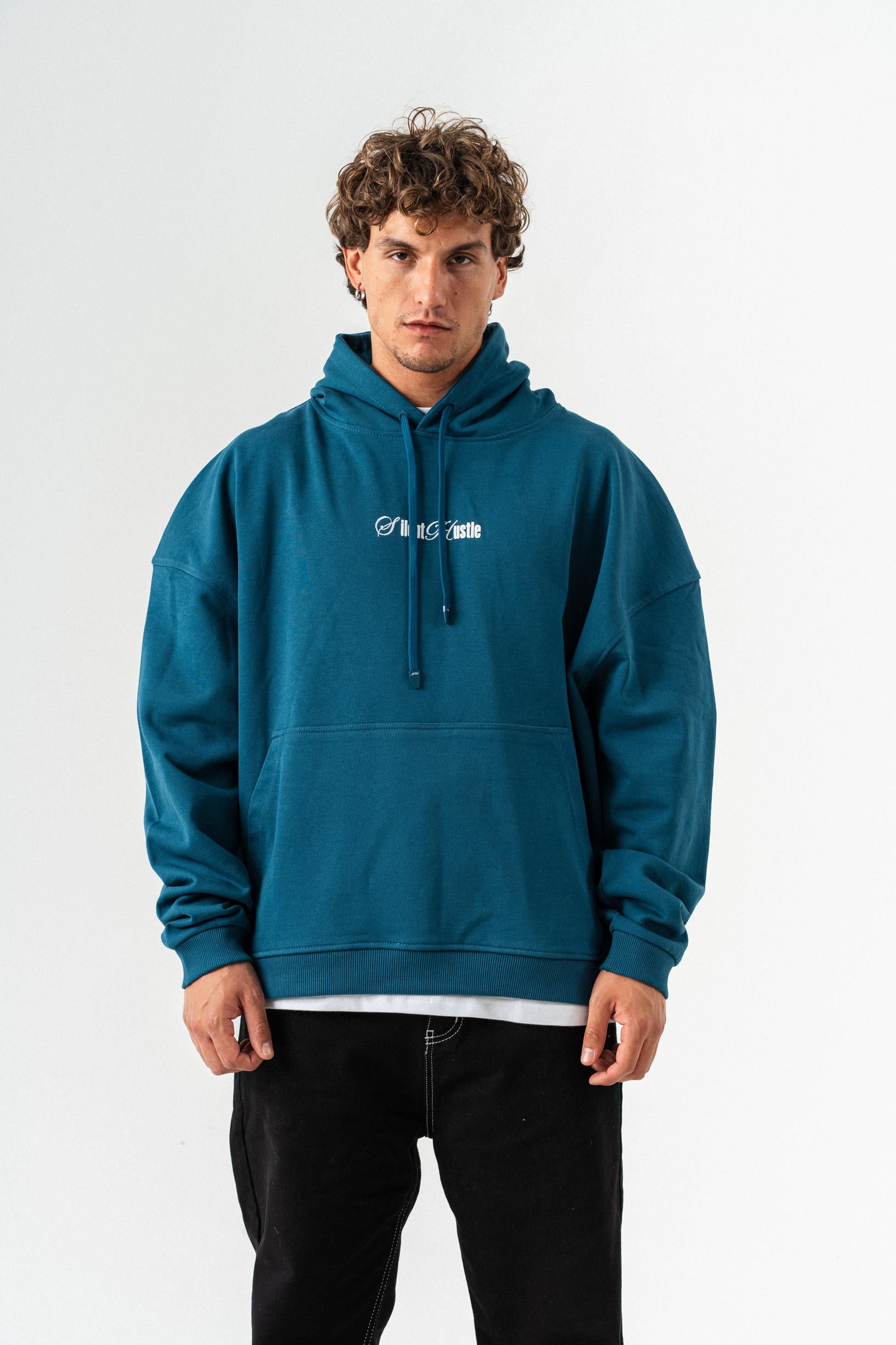 Success Is About Oversize Sweatshirt - Petrol Mavi