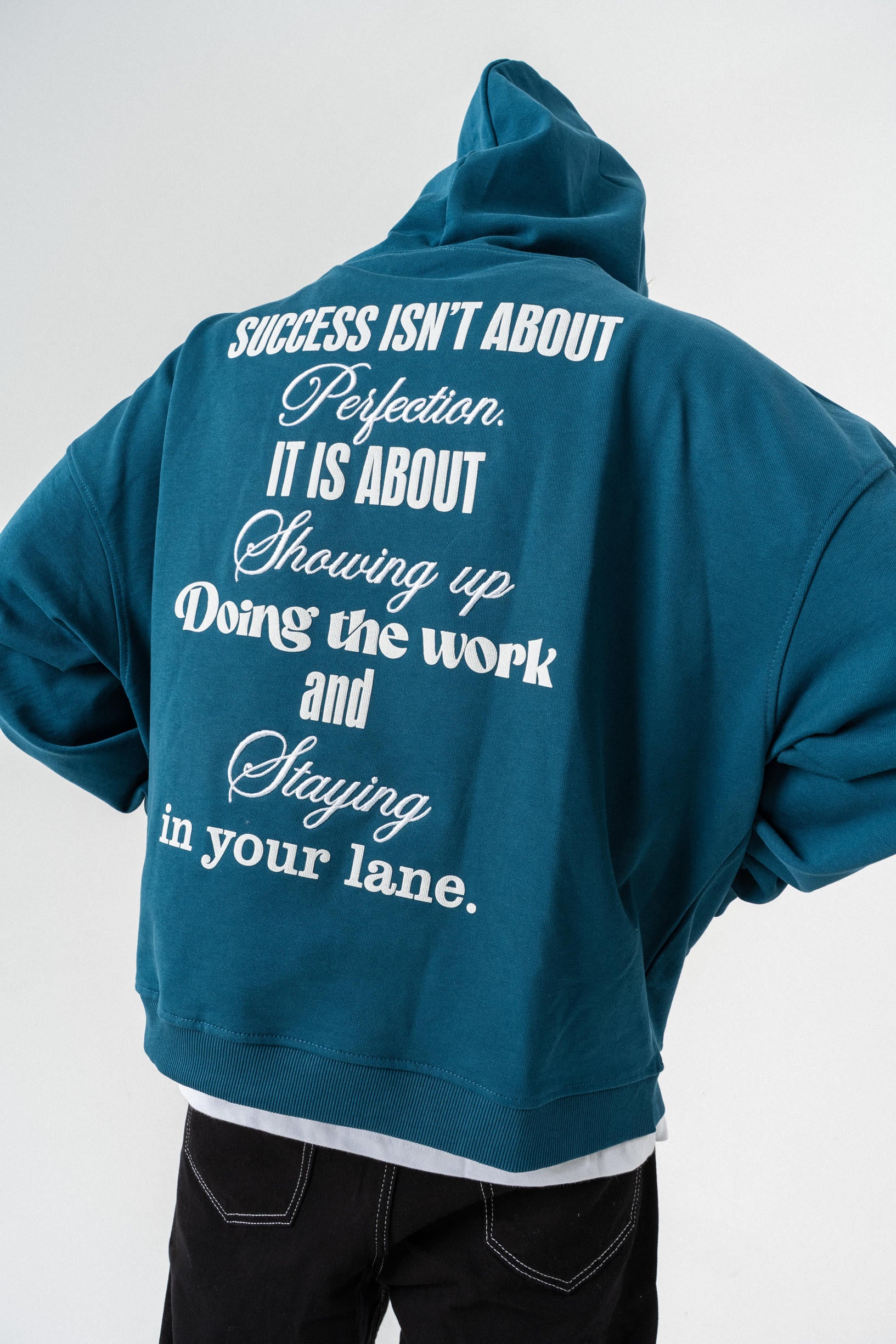 Success Is About Oversize Sweatshirt - Petrol Mavi