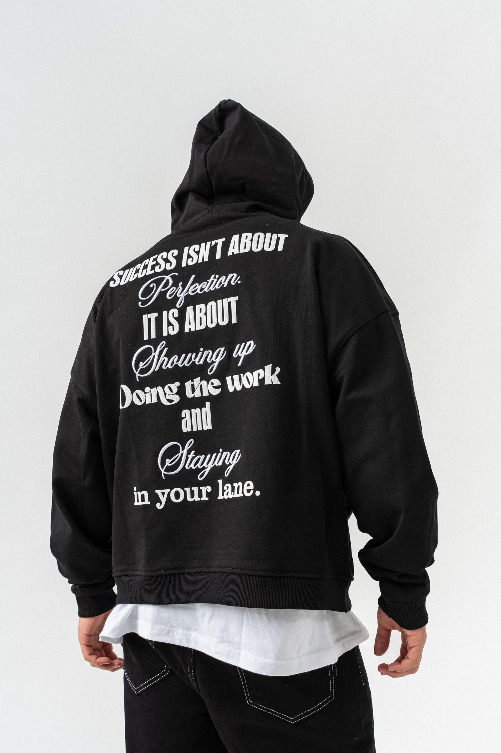 Success Is About Oversize Sweatshirt - Siyah