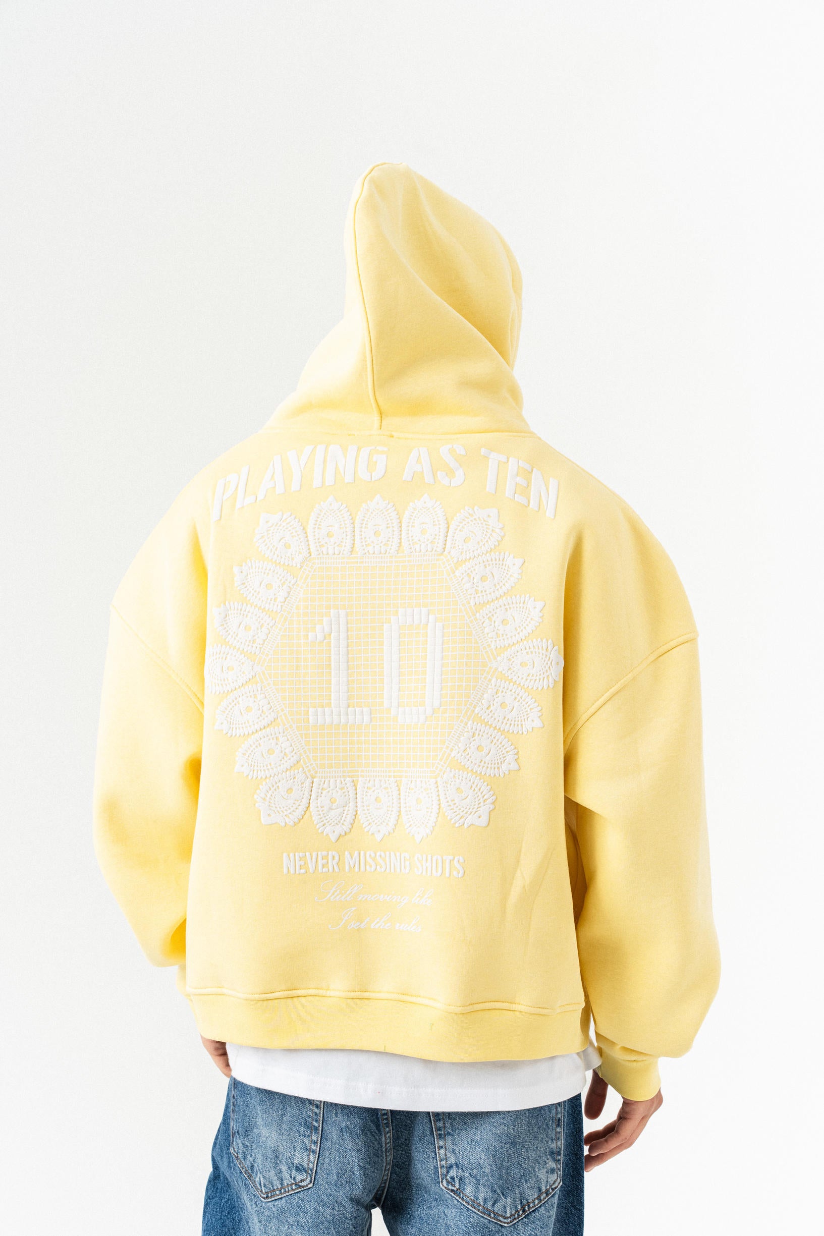 Playing 10 Kapüşonlu Oversize Sweatshirt - Sarı