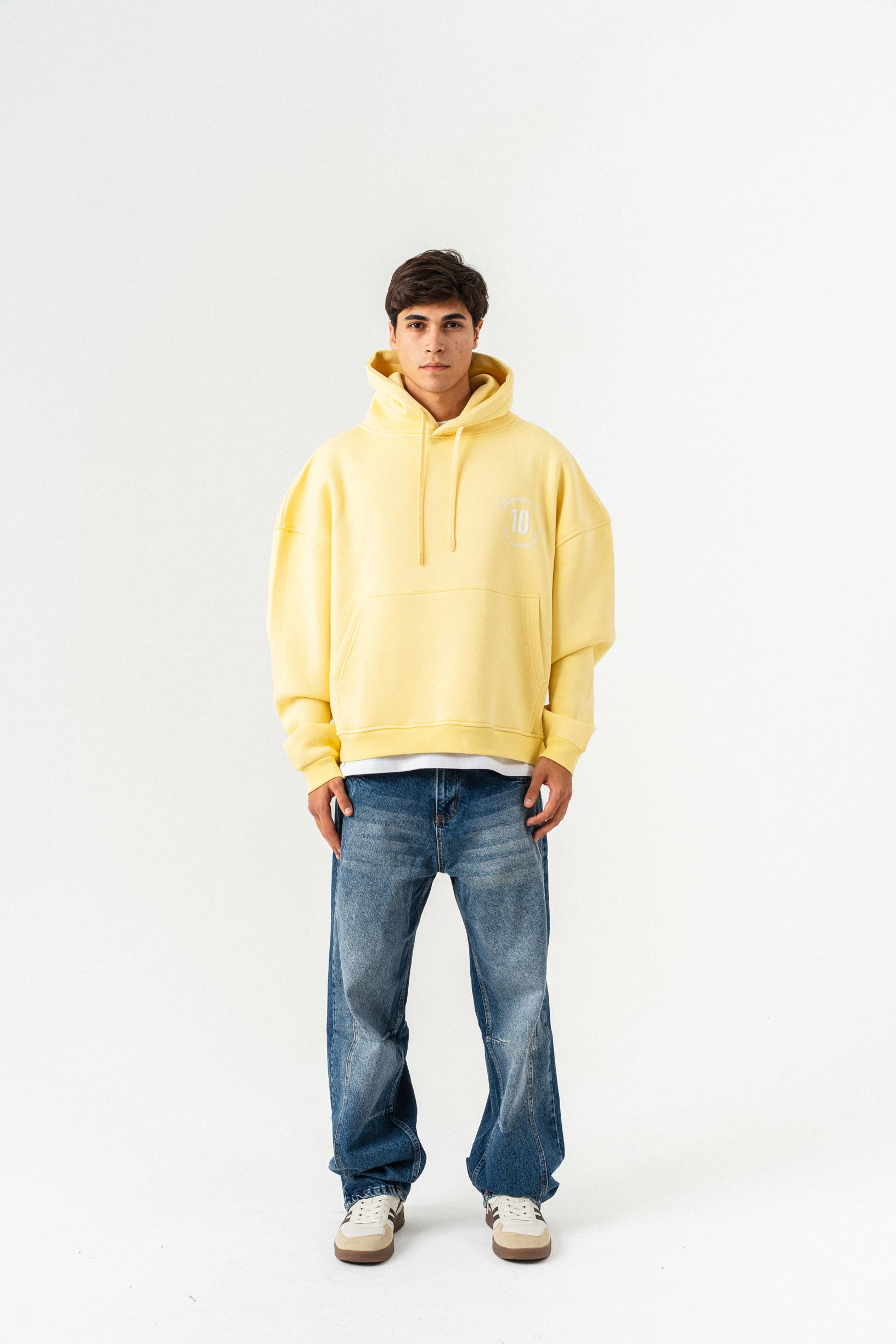 Playing 10 Kapüşonlu Oversize Sweatshirt - Sarı