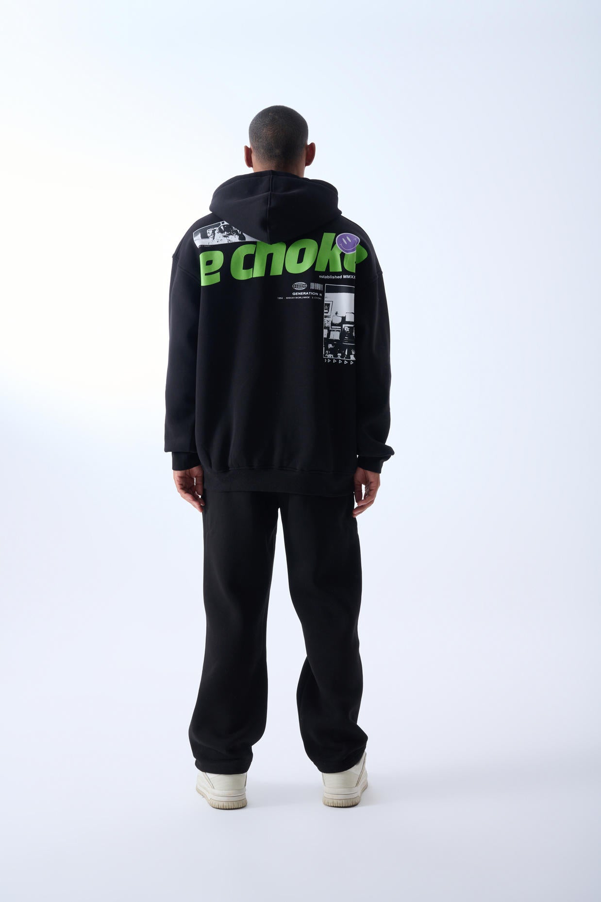 Echoke Oversize Hooded Sweatshirt - Black