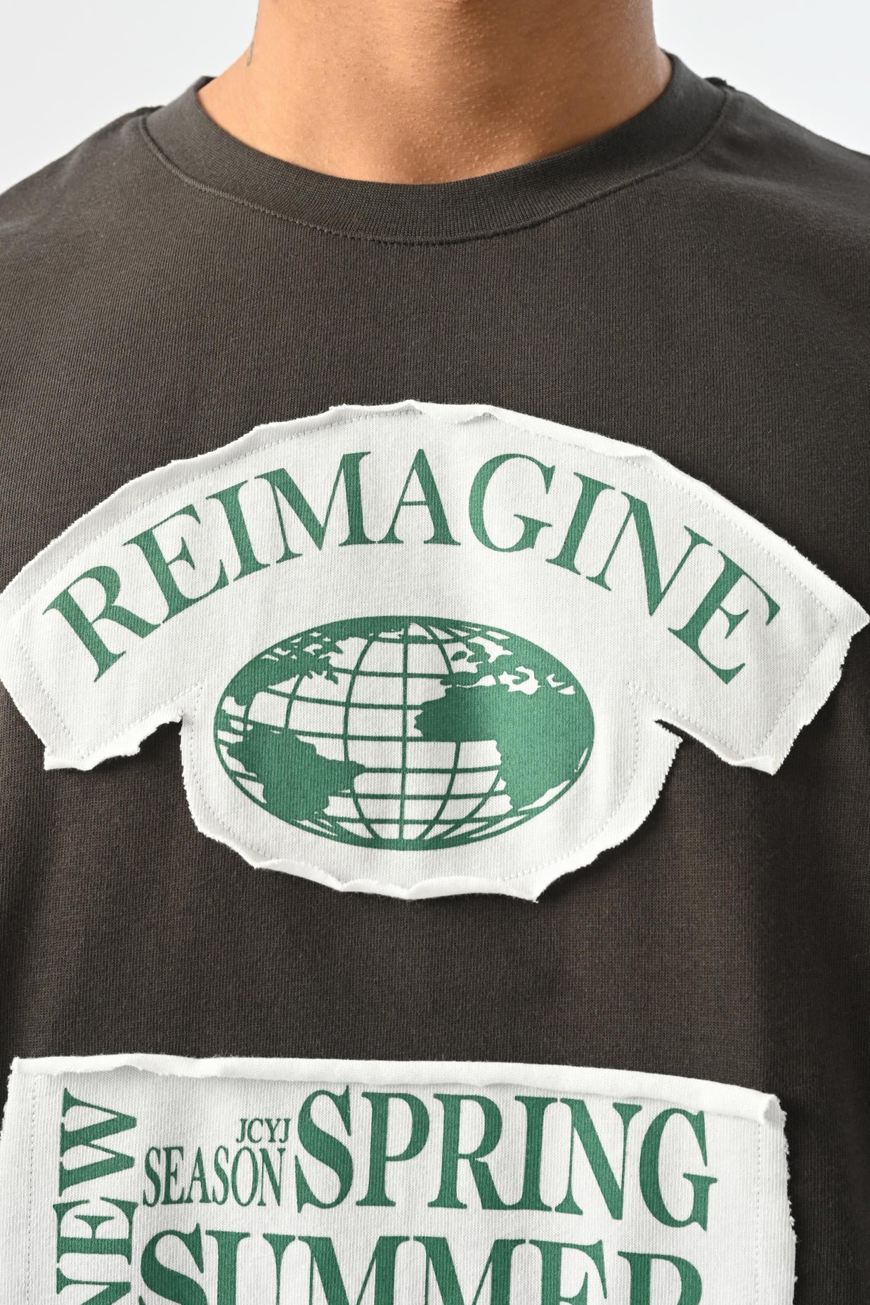 Reimagine Patch Detaylı Oversize T-shirt - Antrasit