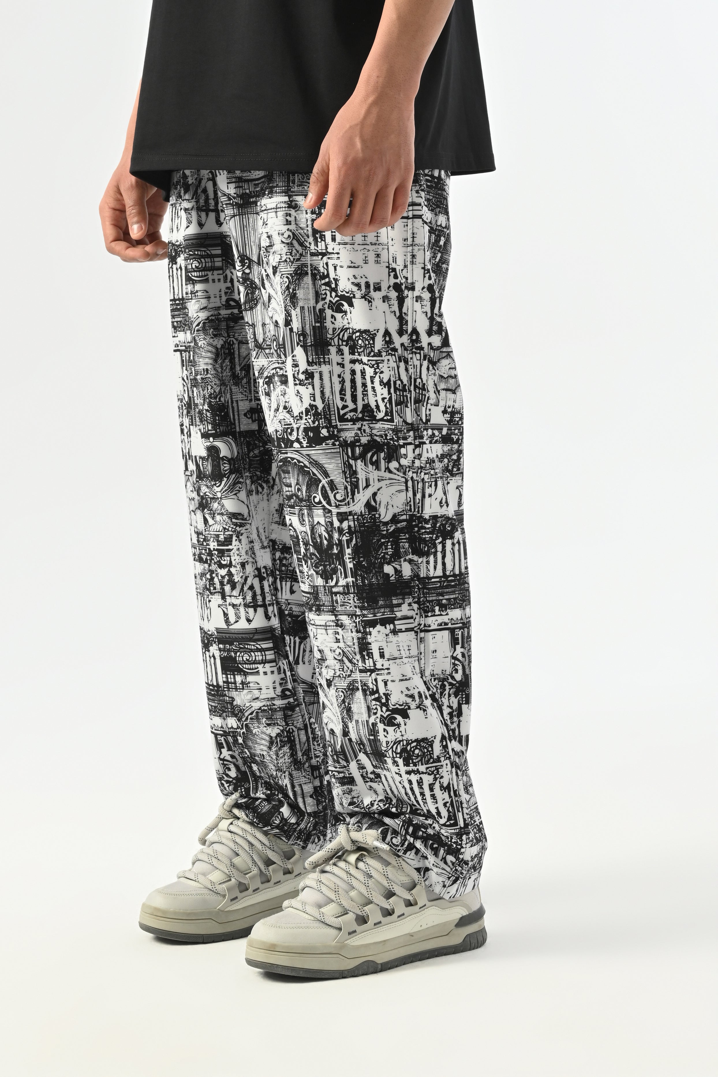Paraşüt Kumaş Baggy Pantolon - Beyaz