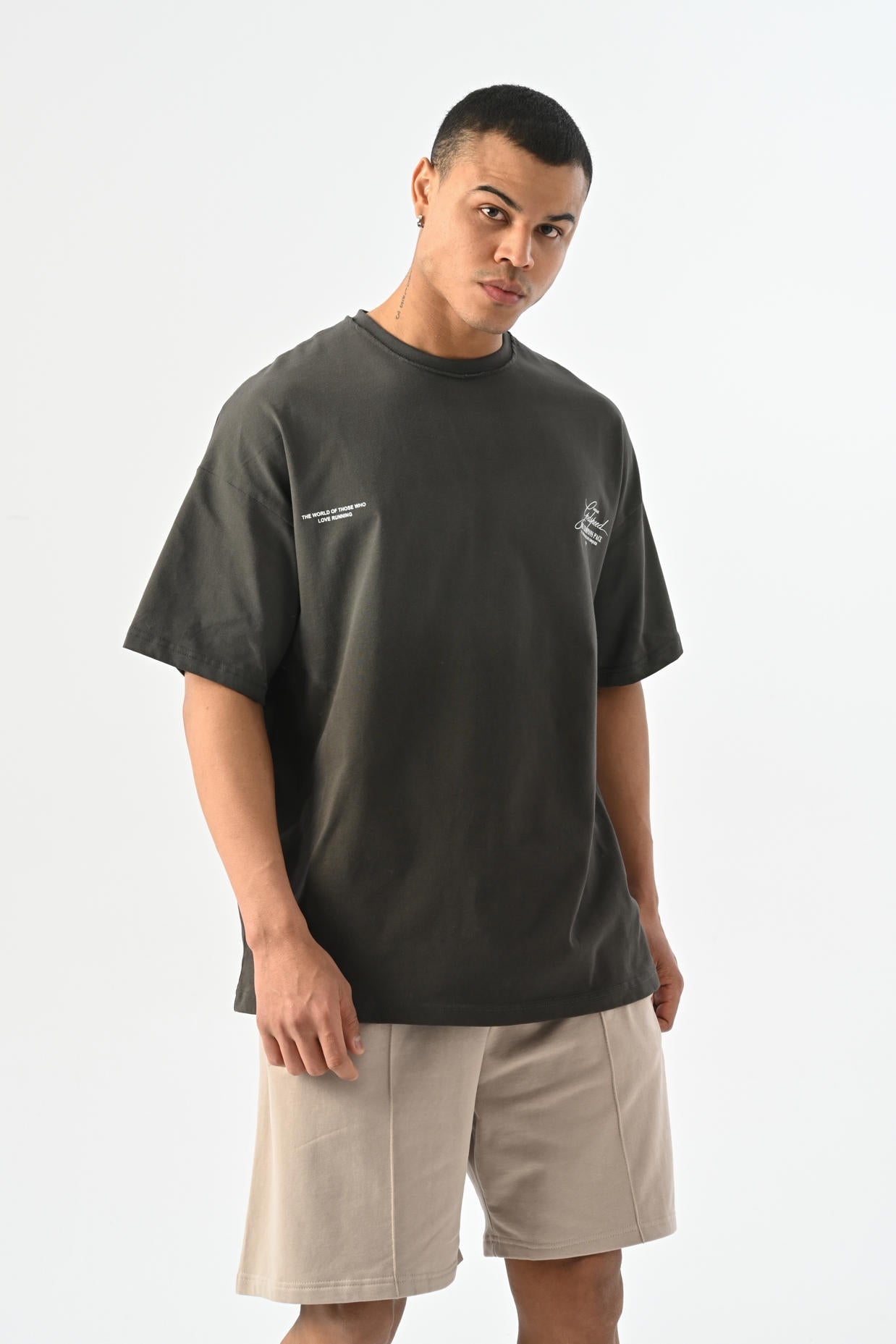 The World Sprey Desen T-shirt - Antrasit