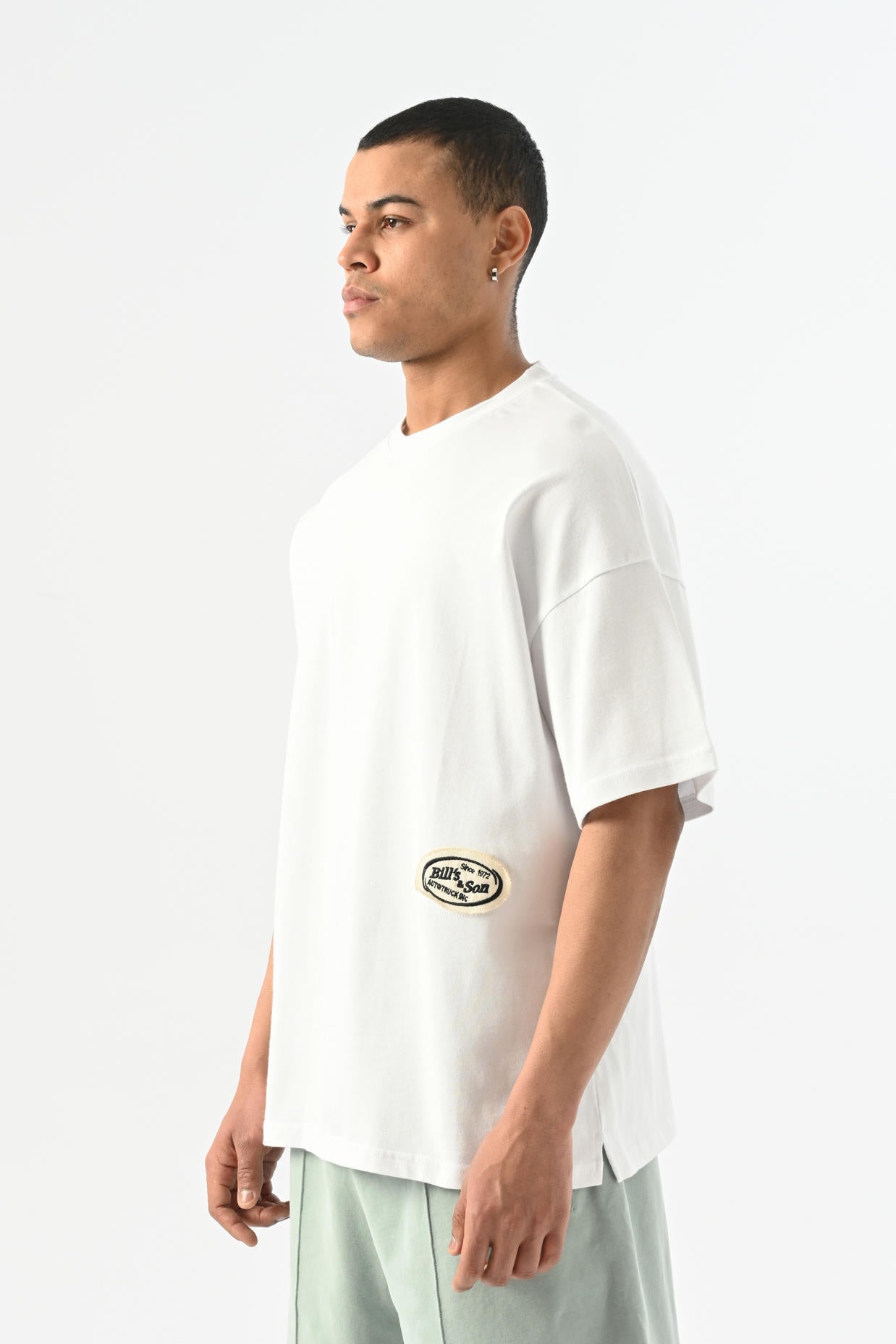 Bill's Patch Detailed Oversize T-shirt - White