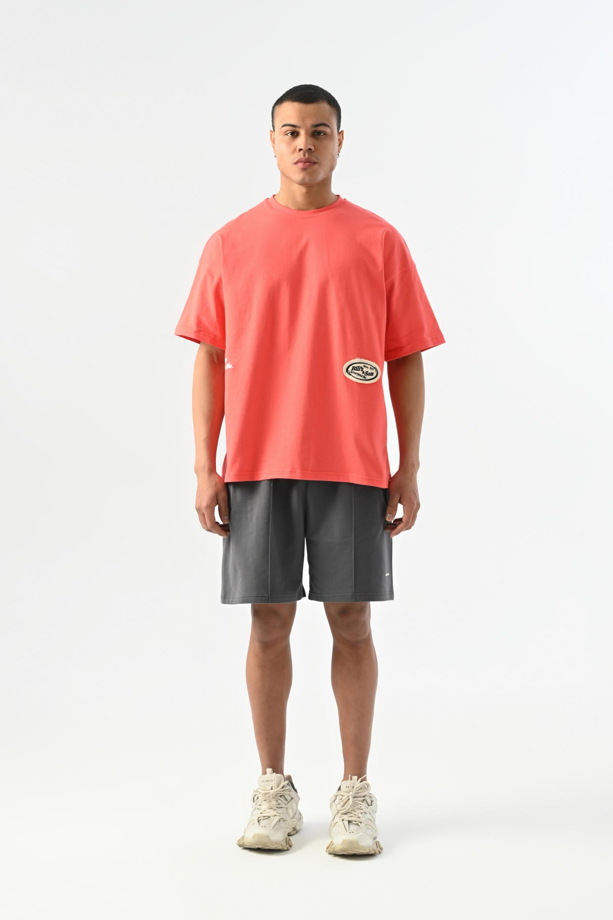 Bill's Patch Detailed Oversize T-shirt - Pomegranate