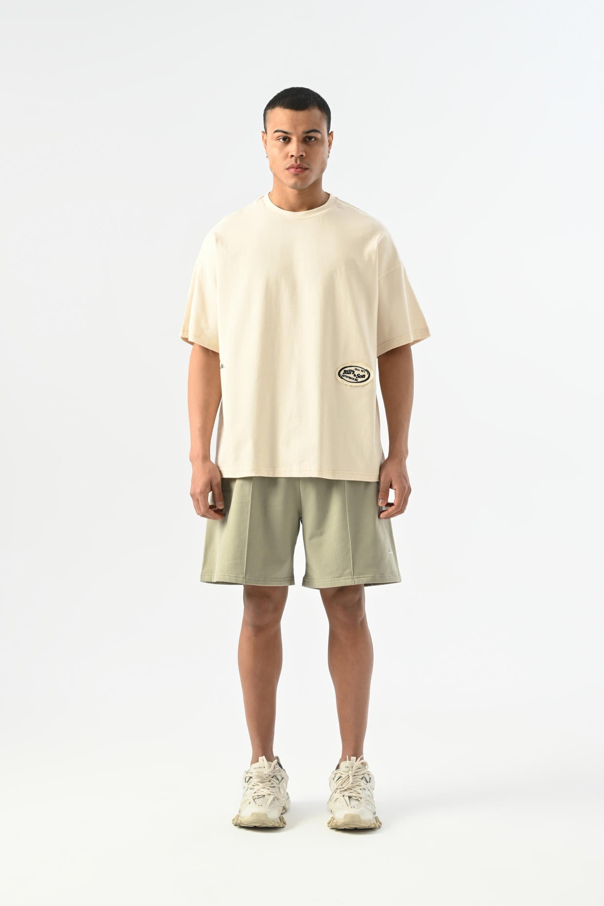 Bill's Patch Detailed Oversize T-shirt - Bone