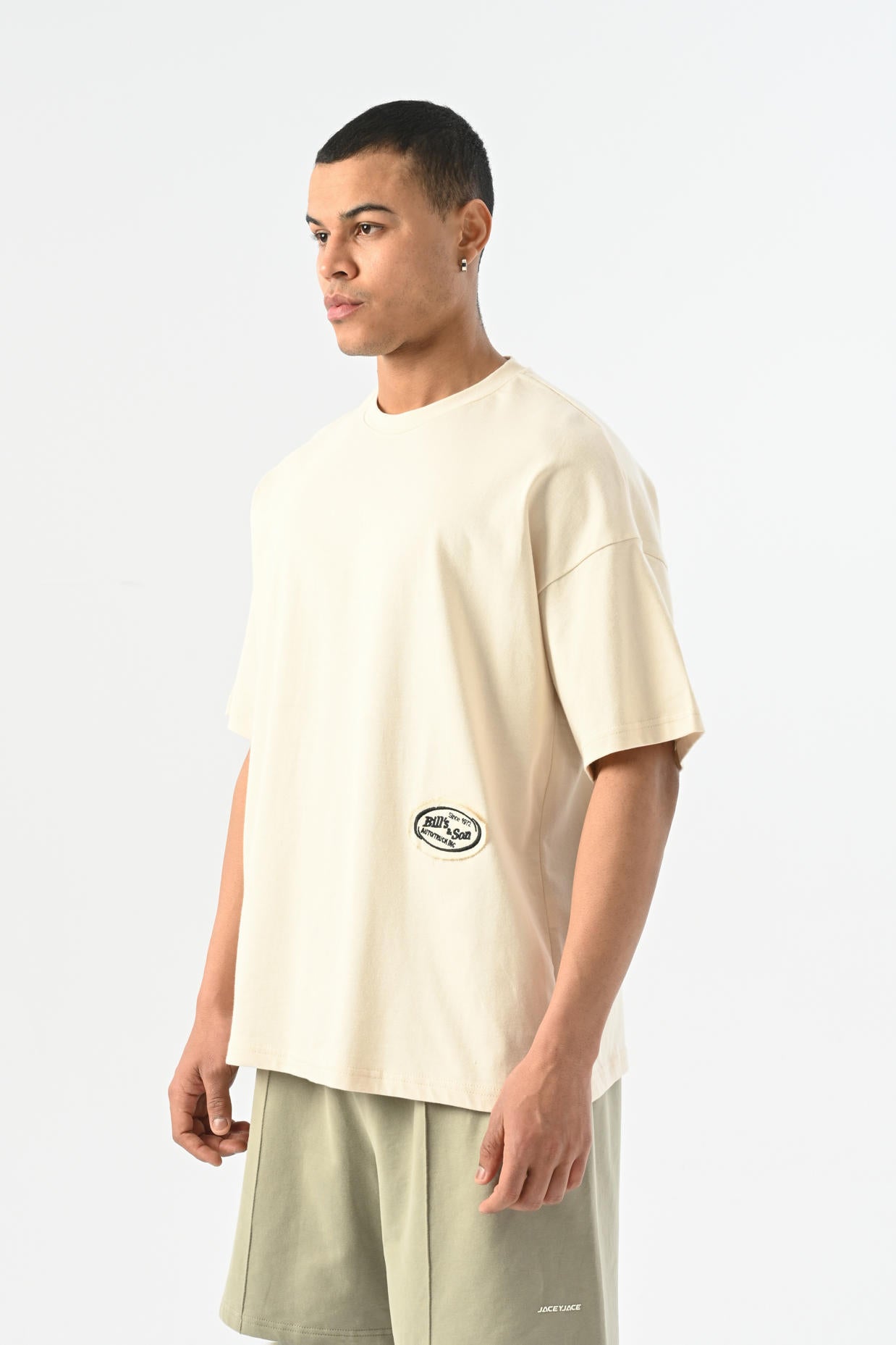 Bill's Patch Detailed Oversize T-shirt - Bone