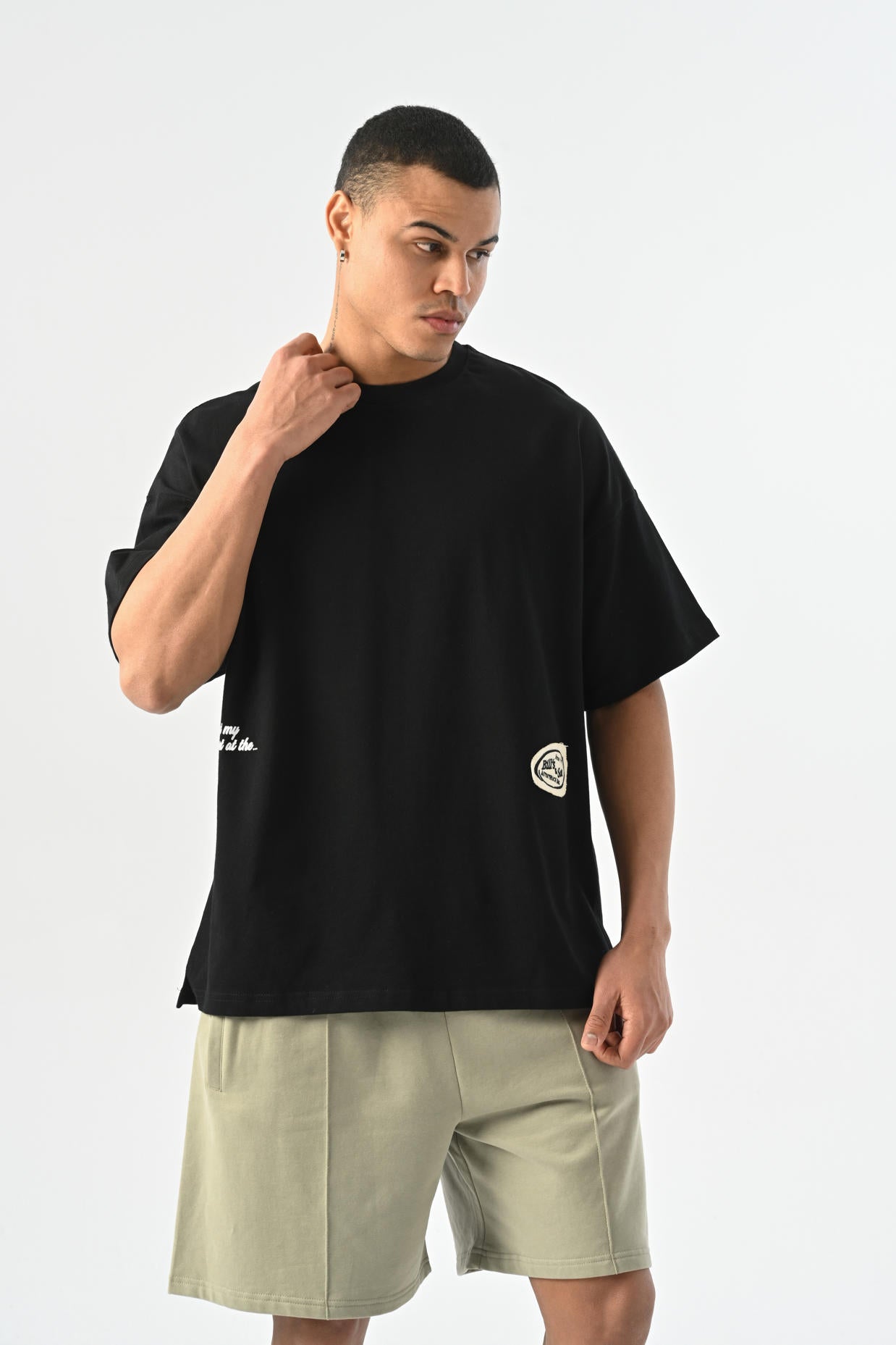 Bill's Patch Detailed Oversize T-shirt - Black