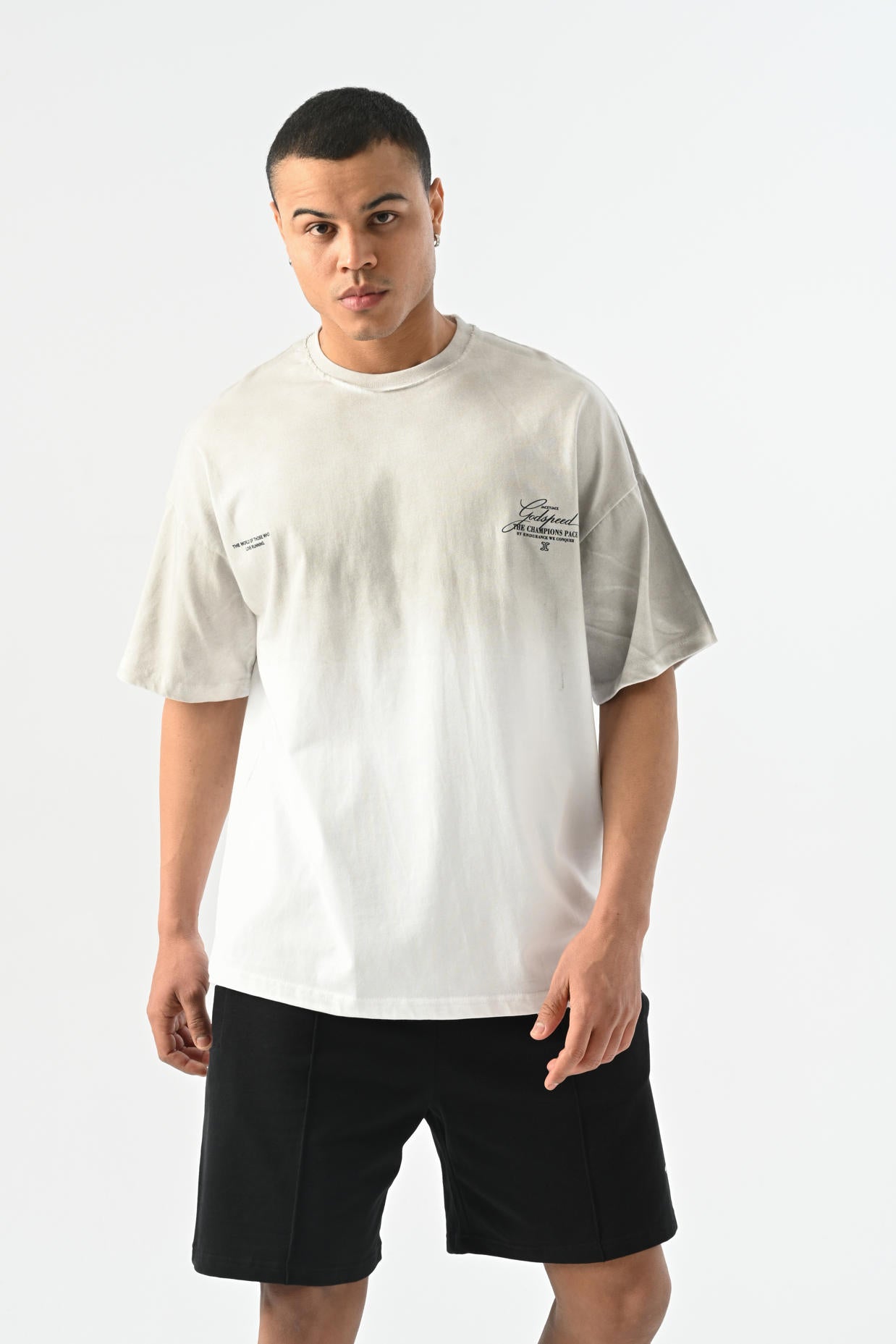 The World Sprey Desen T-shirt - Beyaz