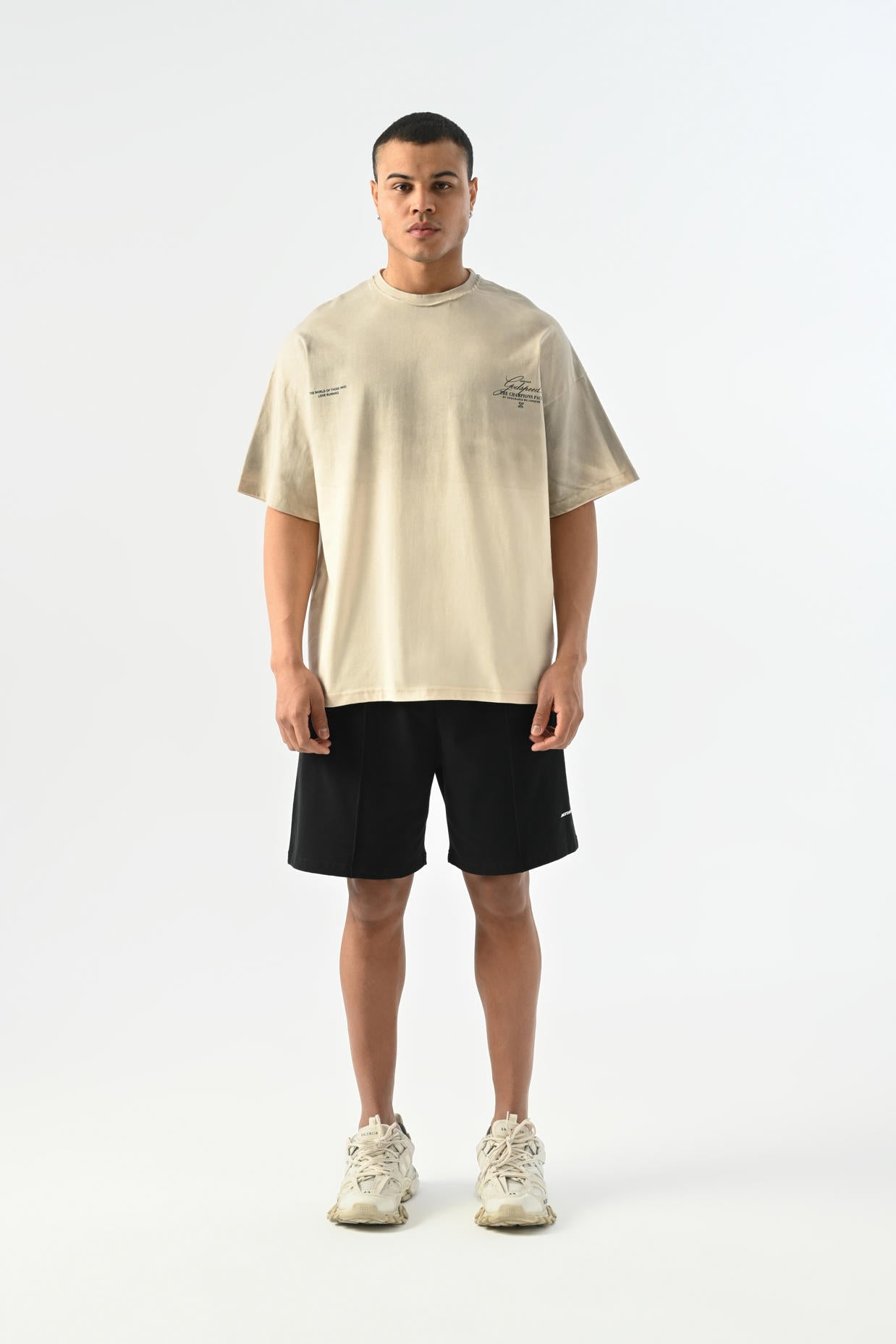 The World Sprey Desen T-shirt - Bej