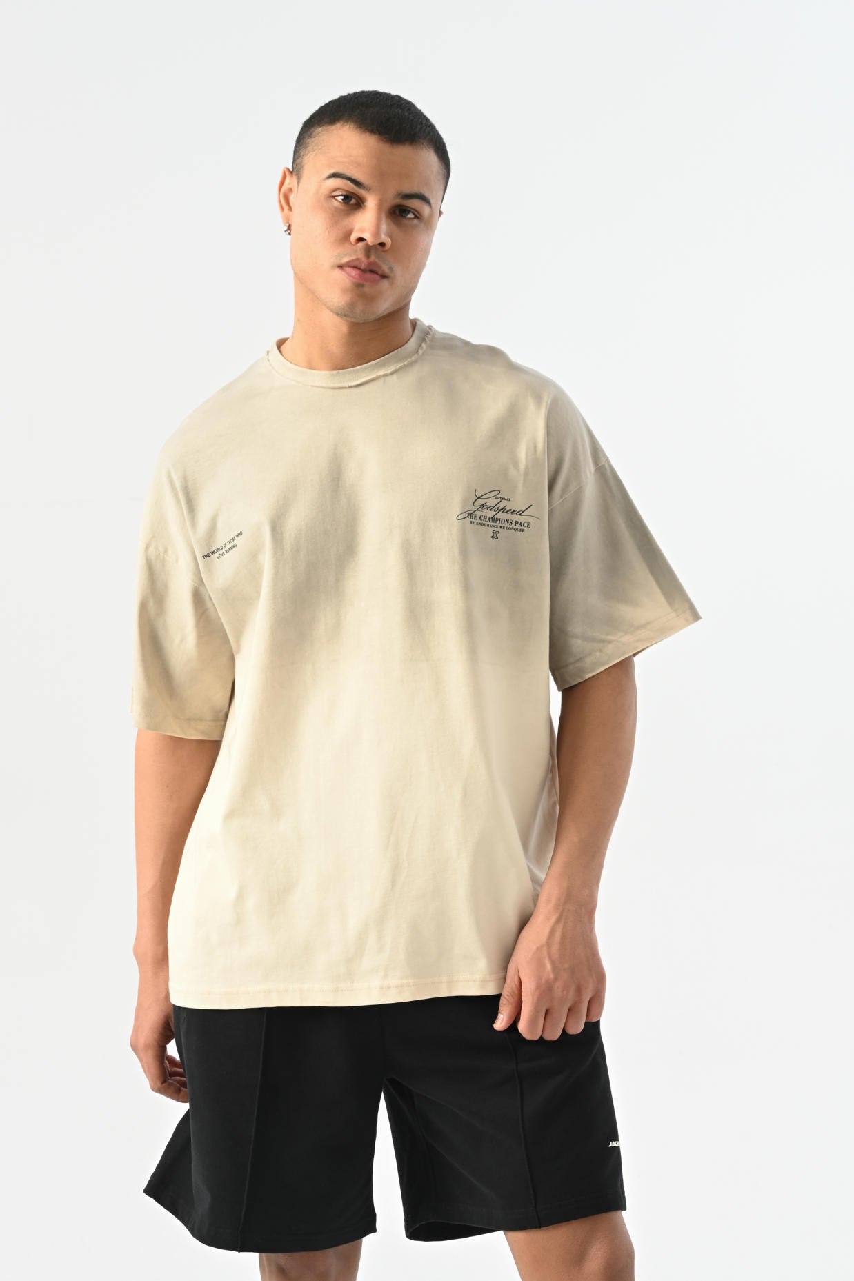 The World Sprey Desen T-shirt - Bej