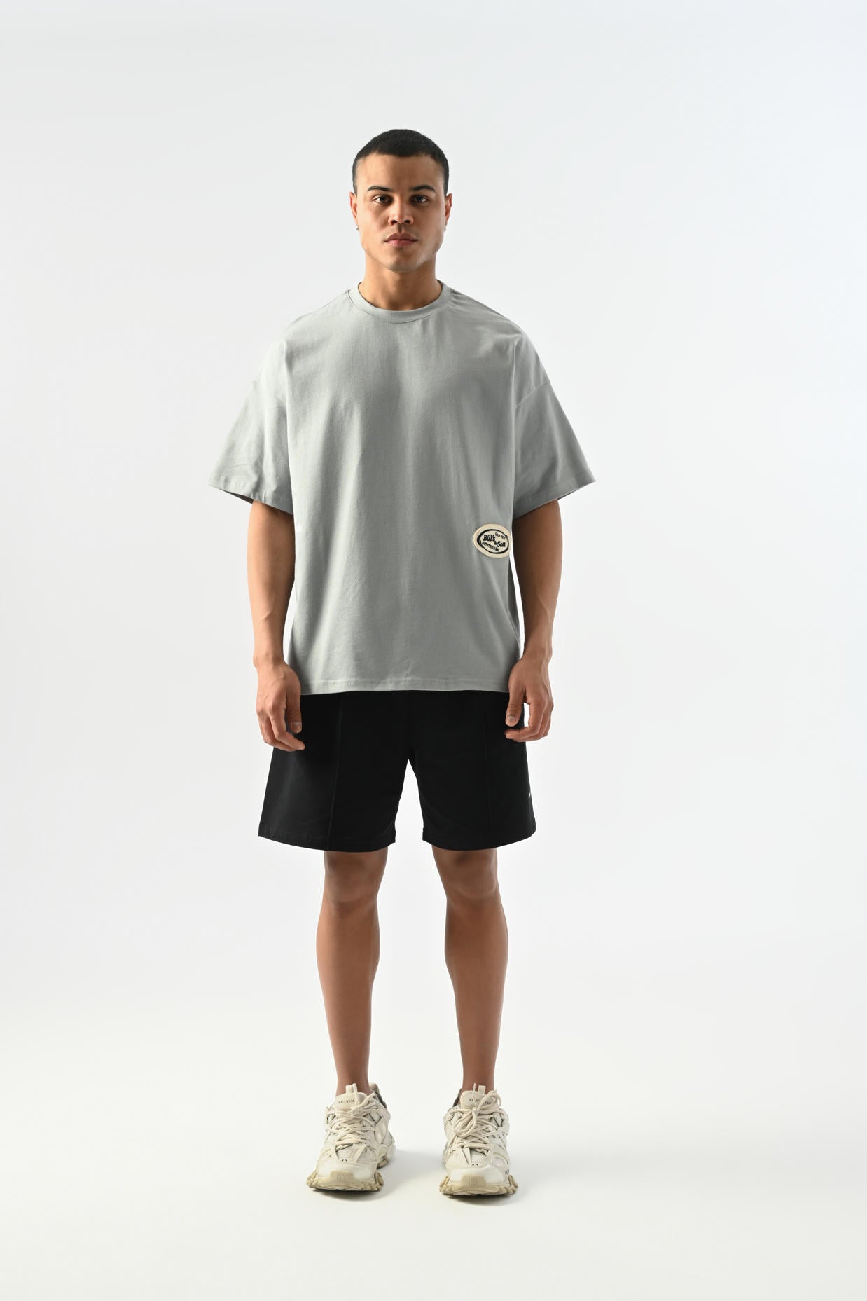 Bill's Patch Detailed Oversize T-shirt - Gray