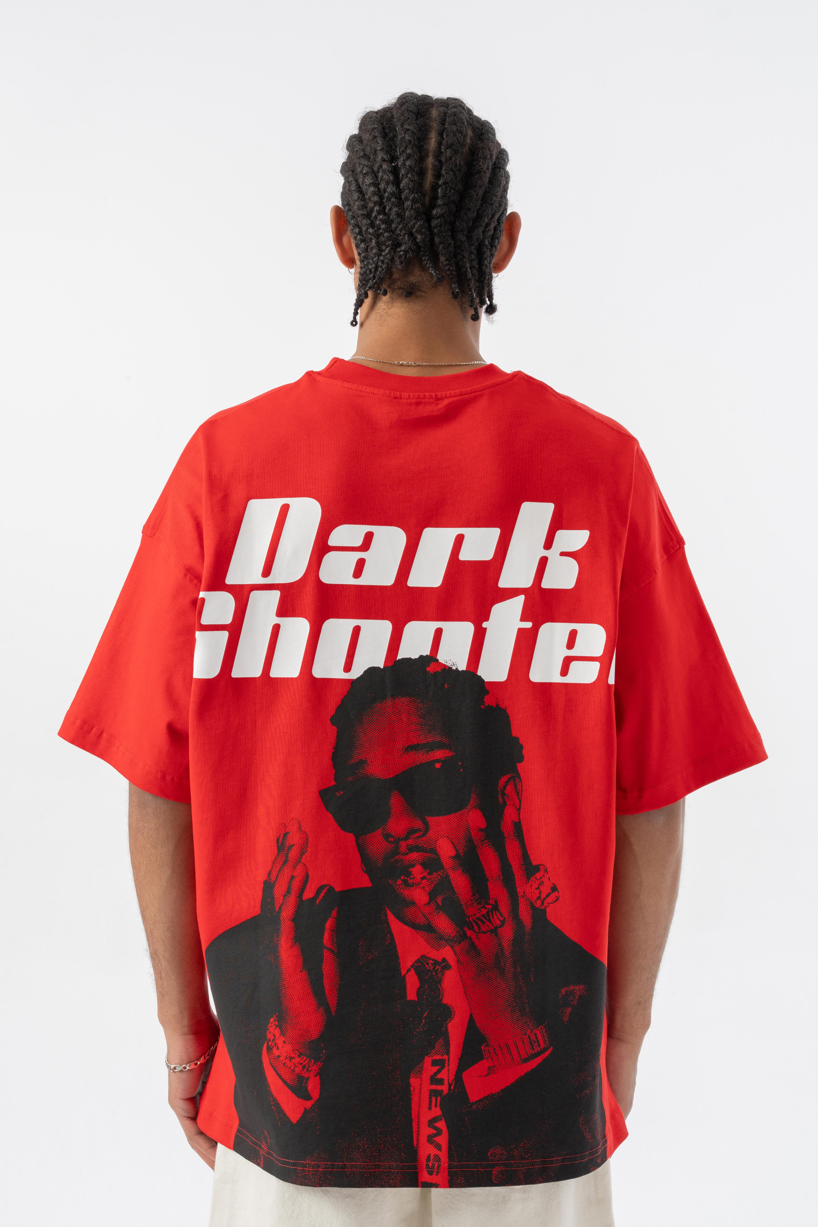 Dark Shooter Oversize T-shirt - Kırmızı