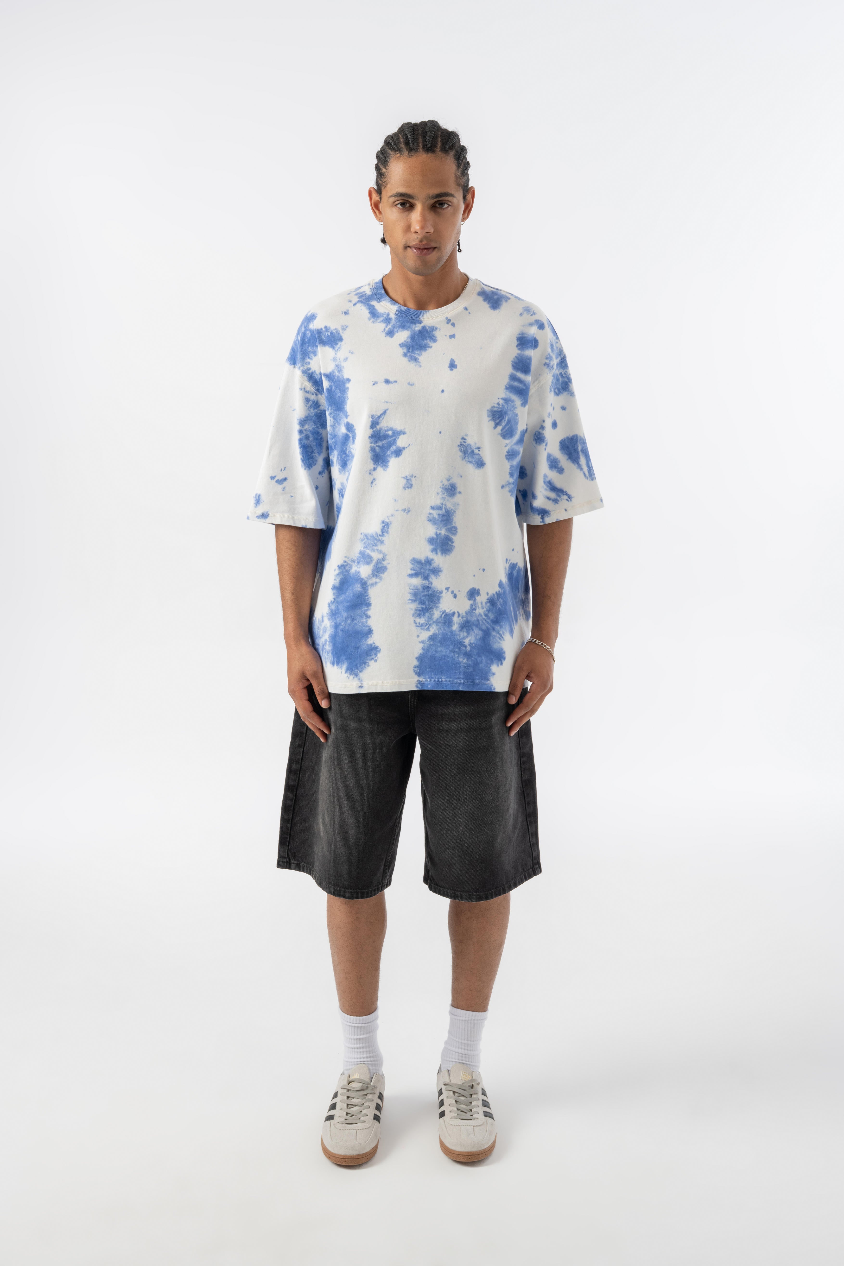 Batik Oversize T-shirt - Saks Mavi