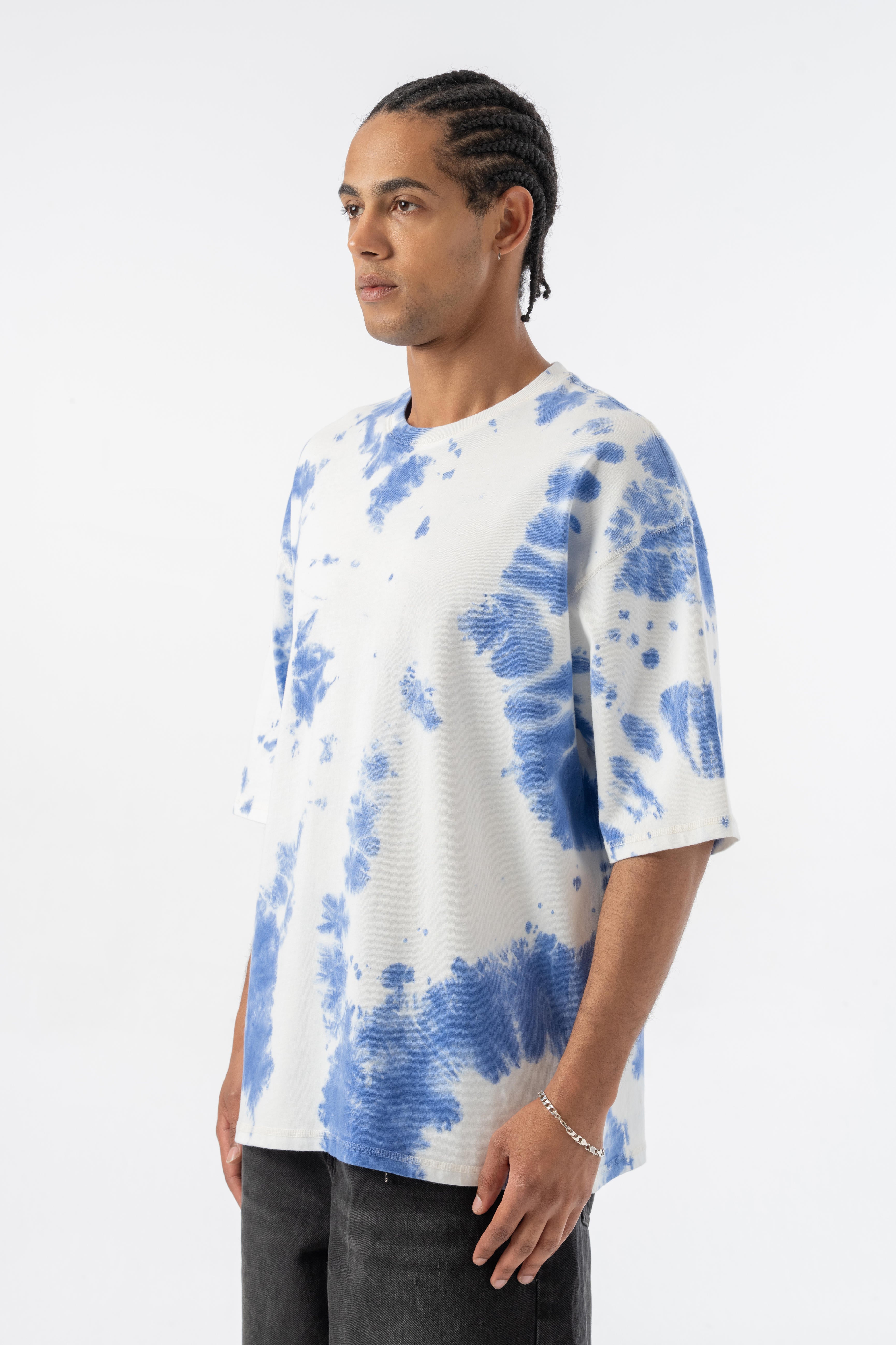 Batik Oversize T-shirt - Saks Mavi
