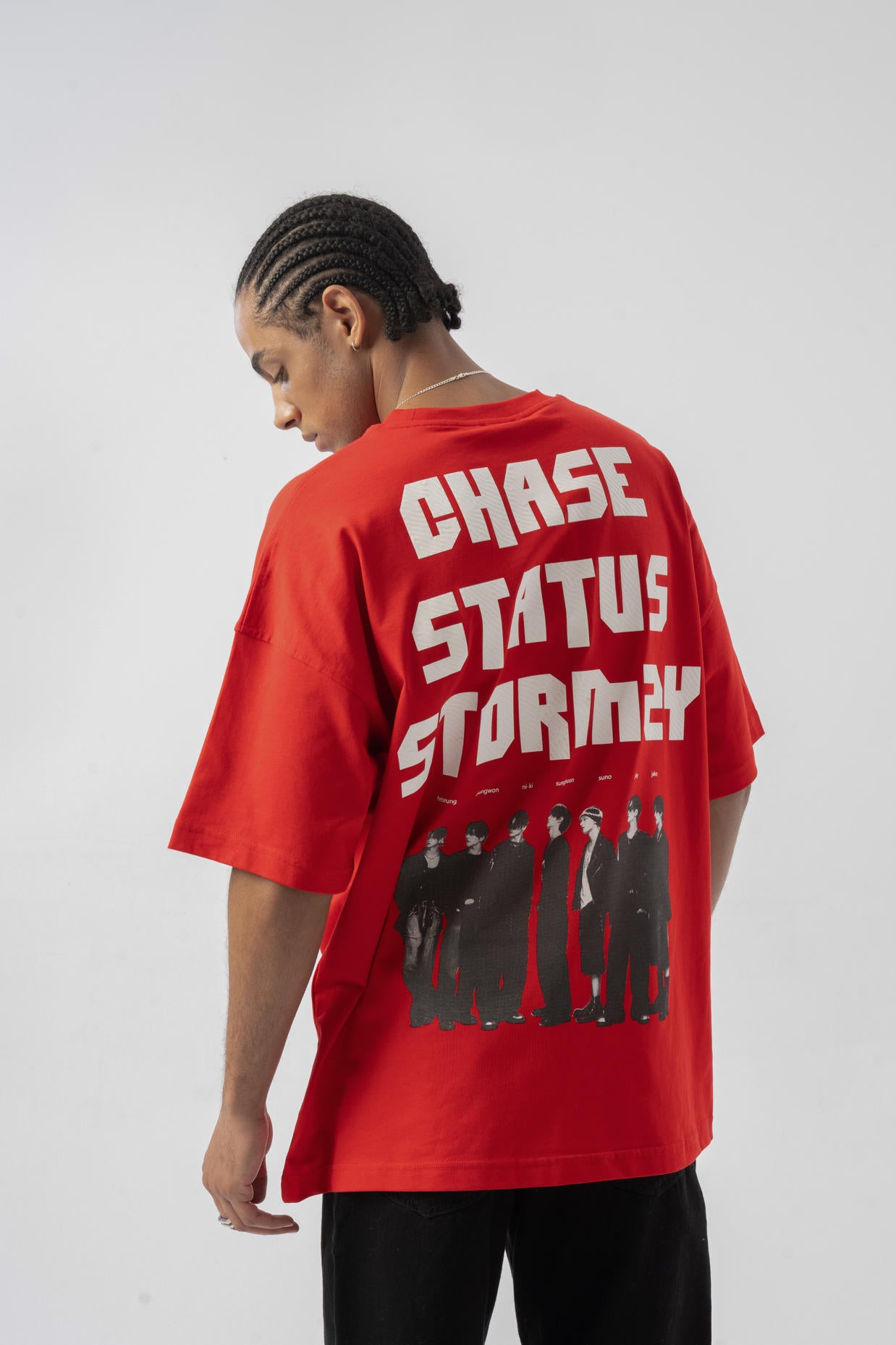 Chase Status Storms Oversize T-shirt - Kırmızı