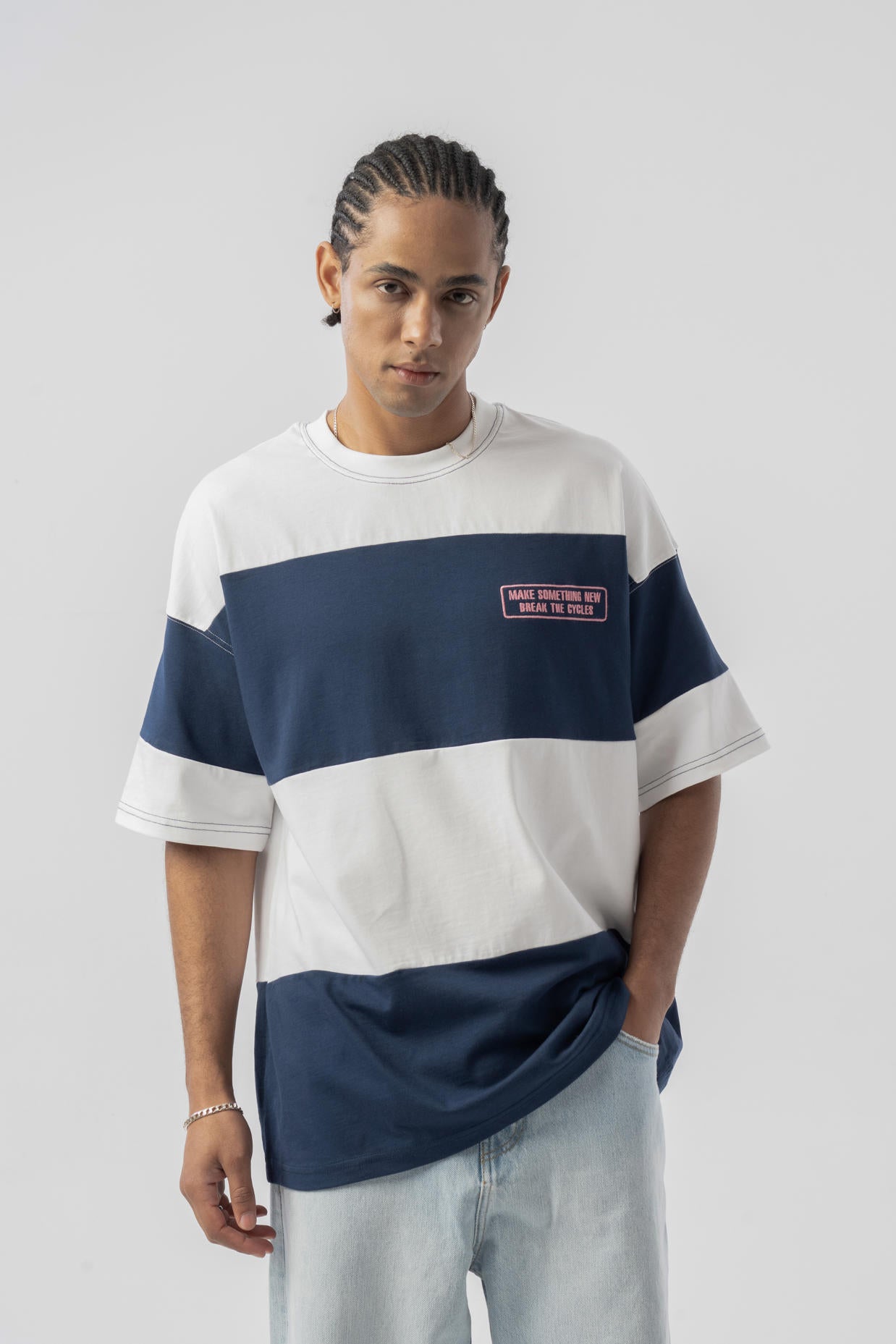 Çizgili Oversize T-shirt - Parlament