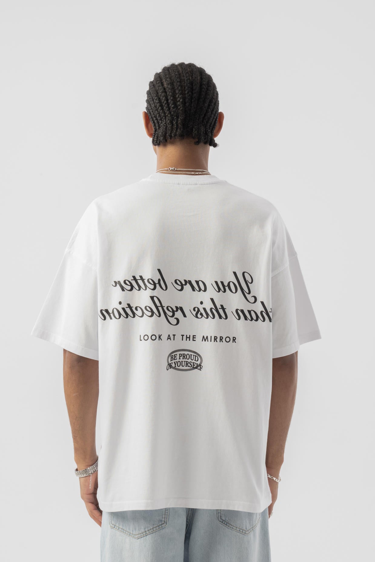 Mirror Oversize T-shirt - Beyaz