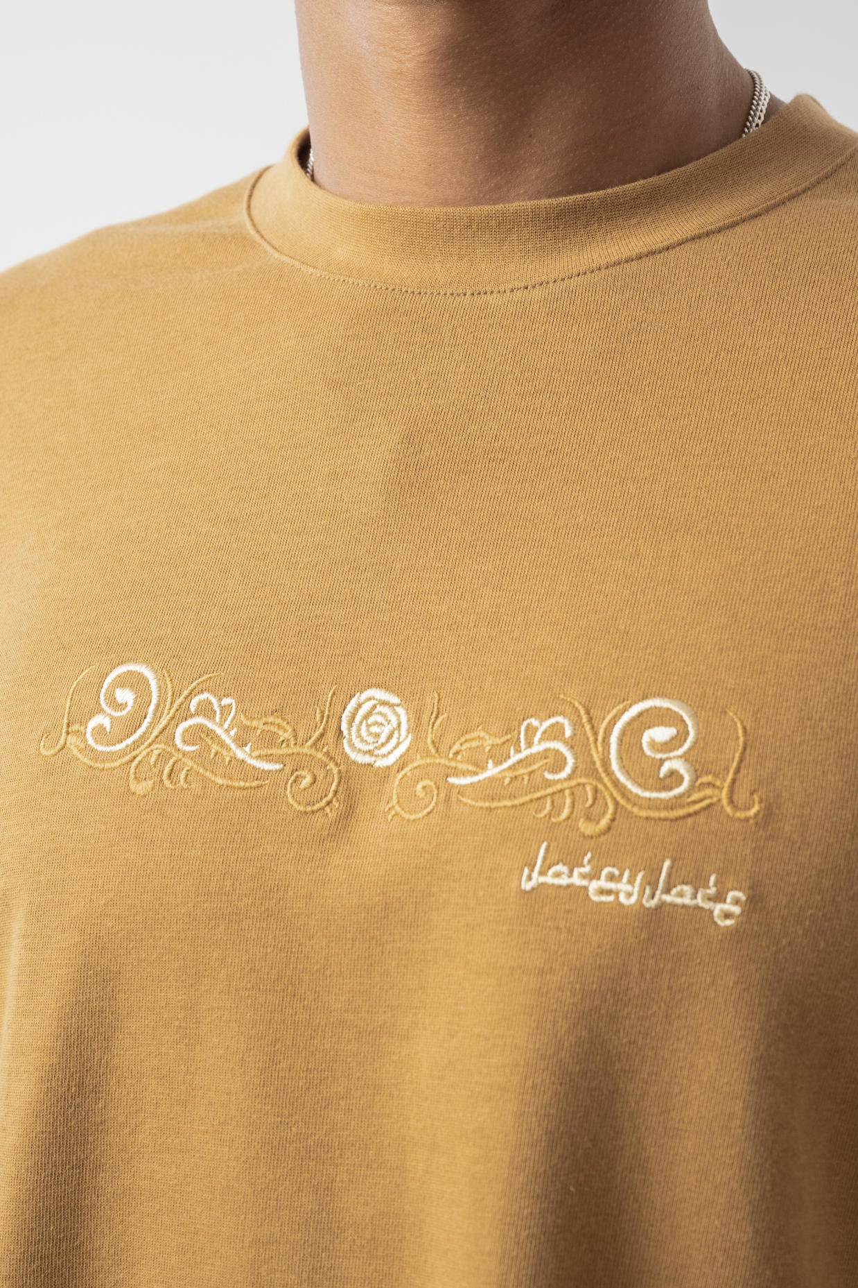 Nakış Detaylı Oversize T-shirt - Camel