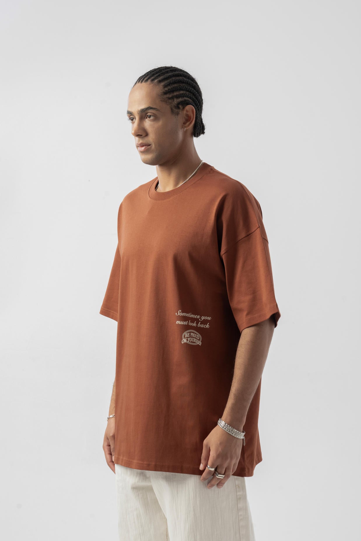 Mirror Oversize T-shirt - Kahverengi