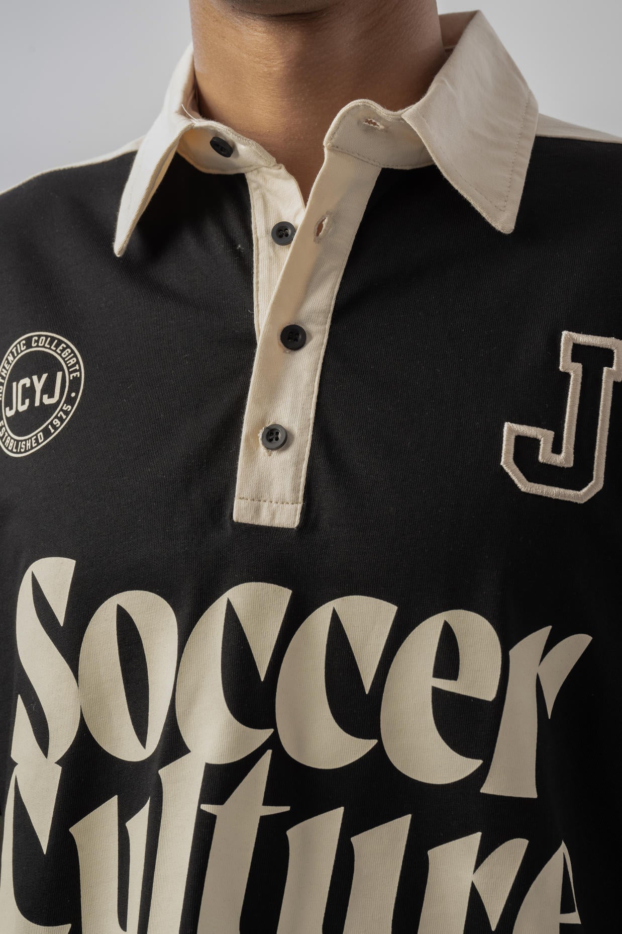 Футболка-поло с надписью «Soccer Culture» — черная