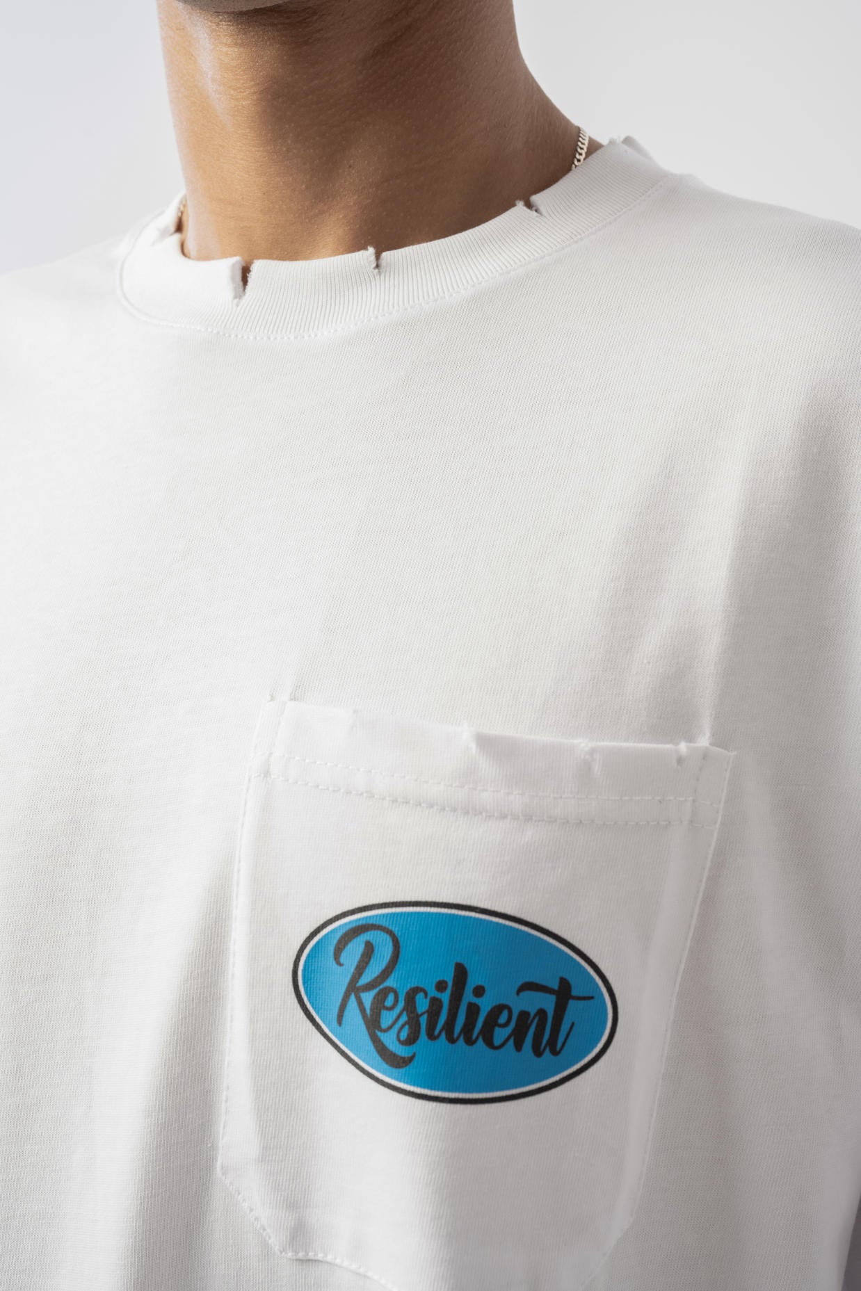 Cep Detaylı Yıkamalı Oversize T-shirt - Beyaz