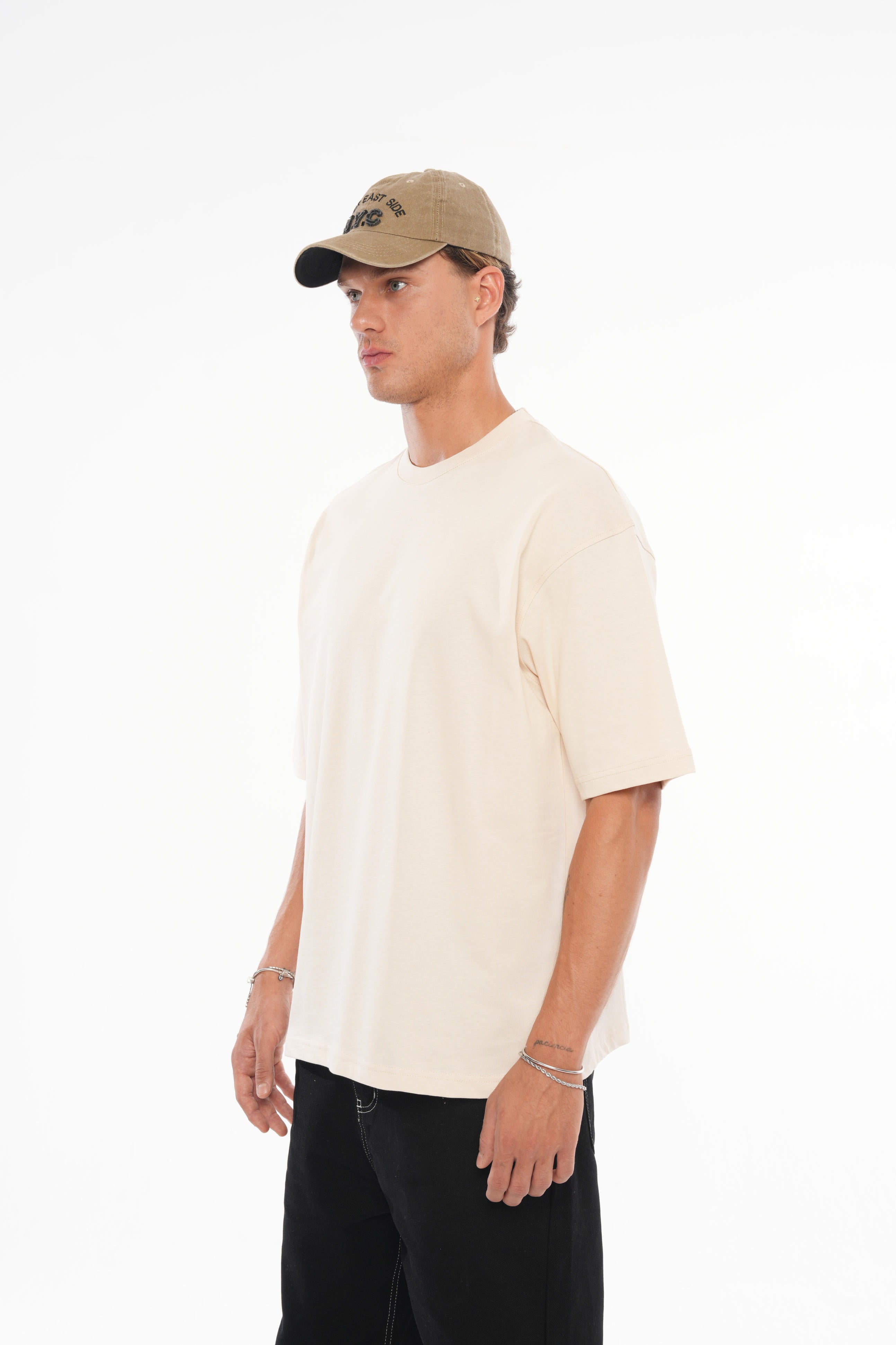 Basic Oversize T-shirt - Bej