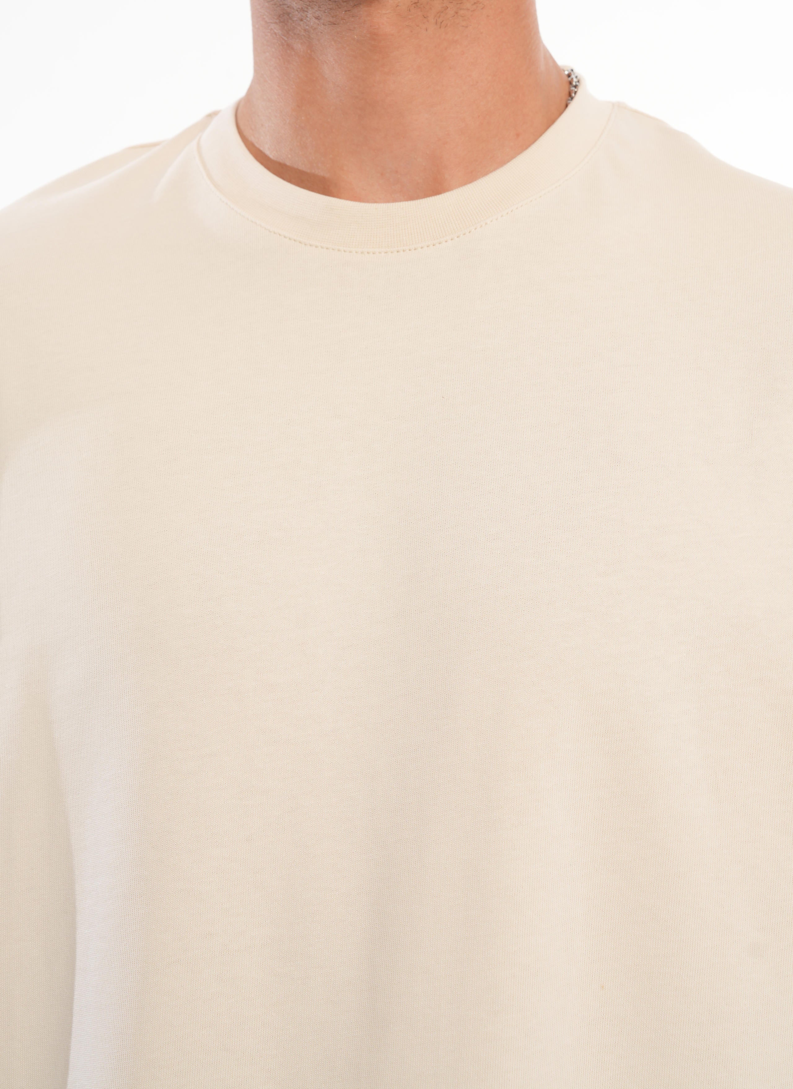 Basic Oversize T-shirt - Bej