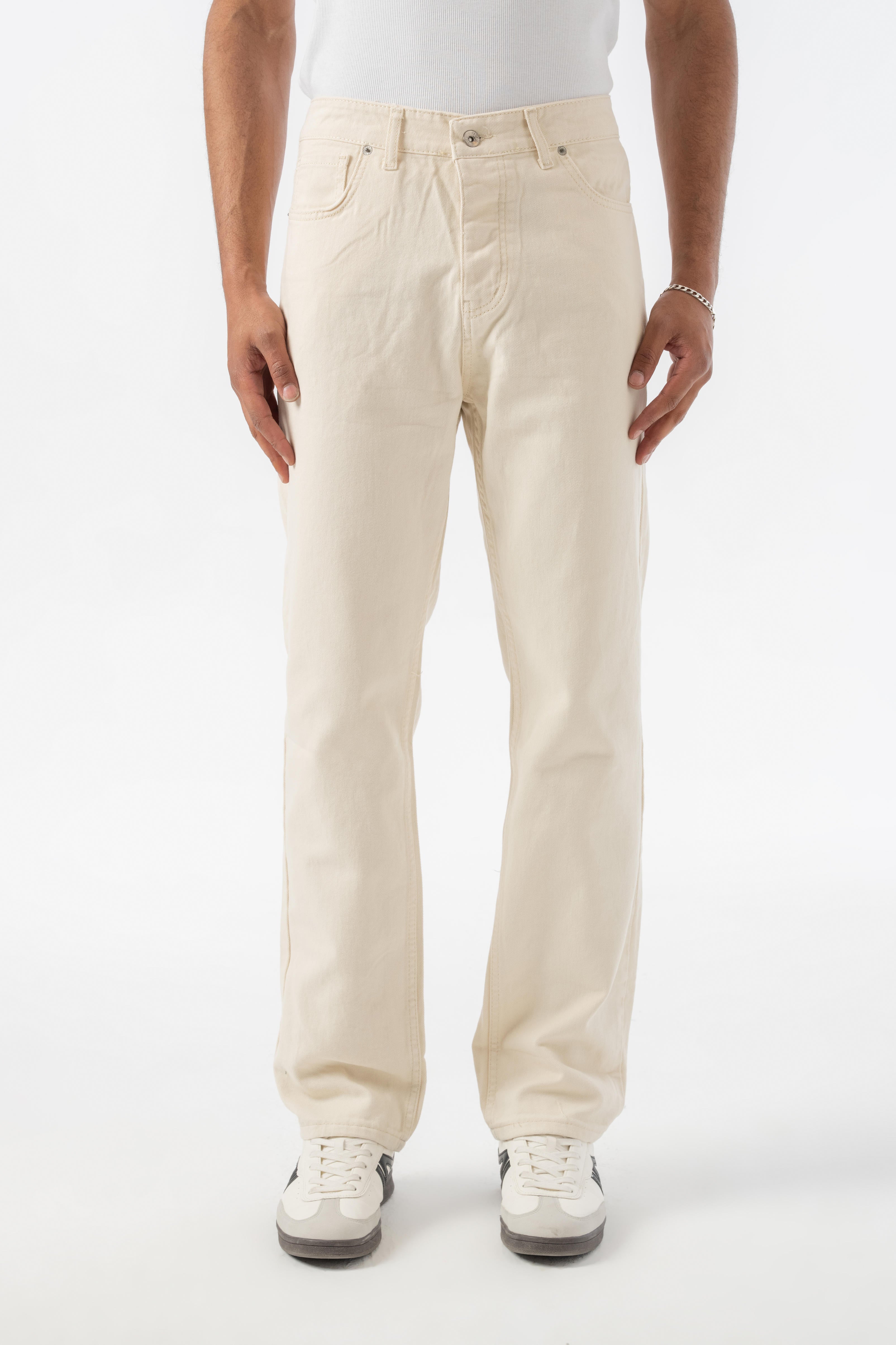 Baggy Jean Pantolon - Bej