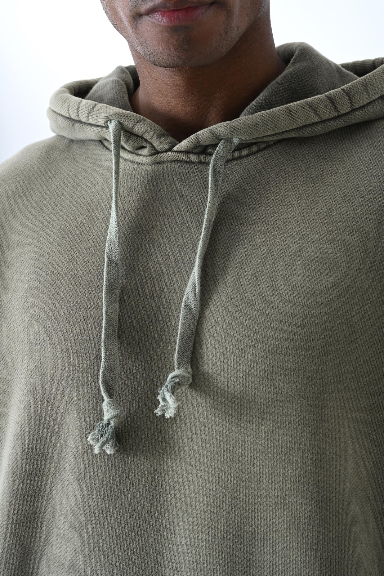 Yıkamalı Kumaş Kapüşonlu Sweatshirt - Haki