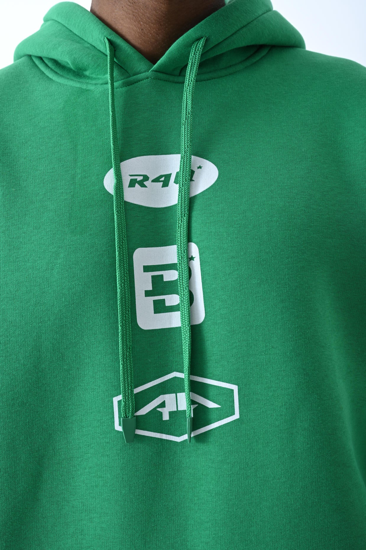 Printed Hooded Oversize Sweatshirt - Green
