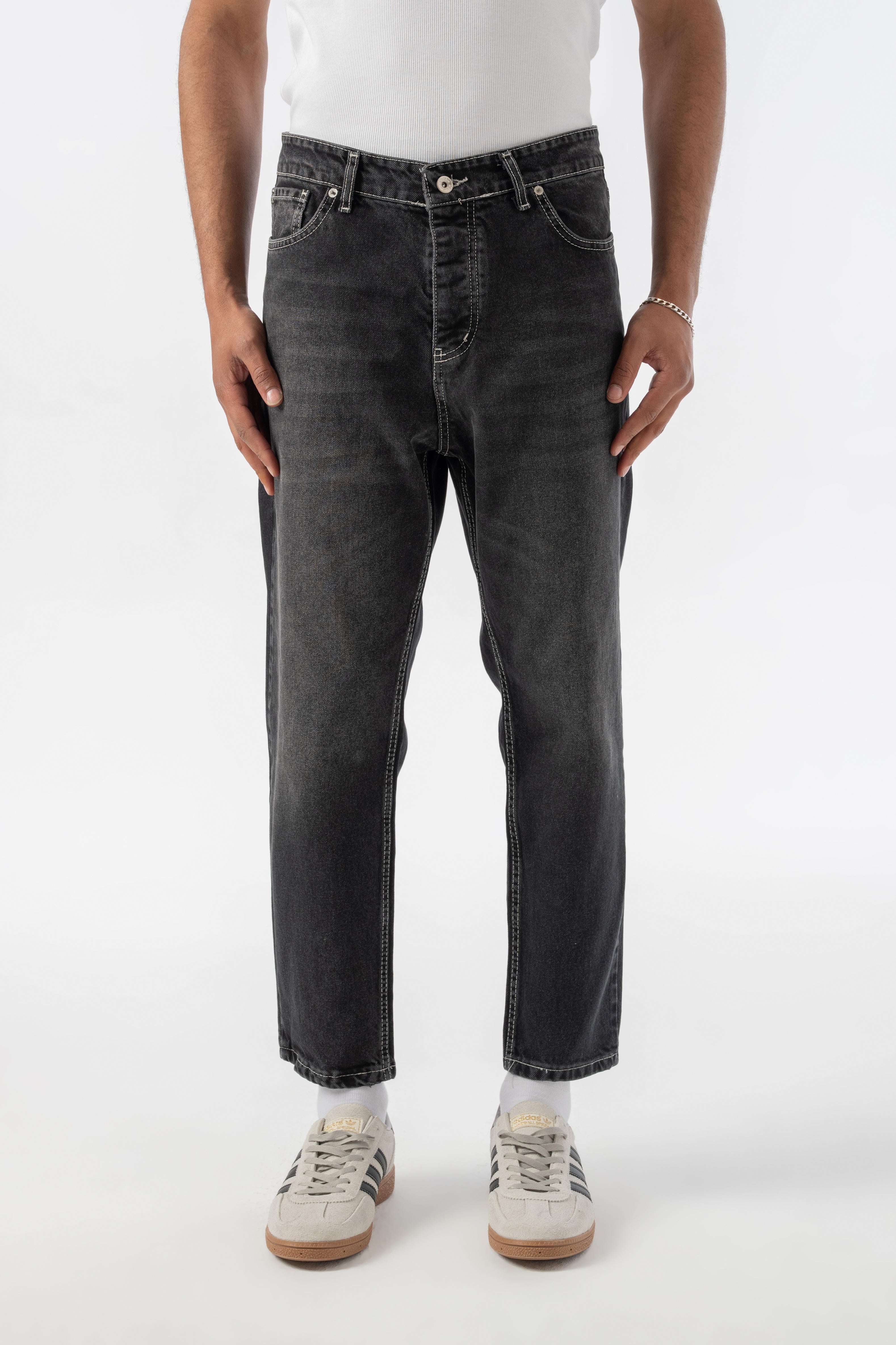 Taşlamalı Boyfriend Jean Pantolon - Füme